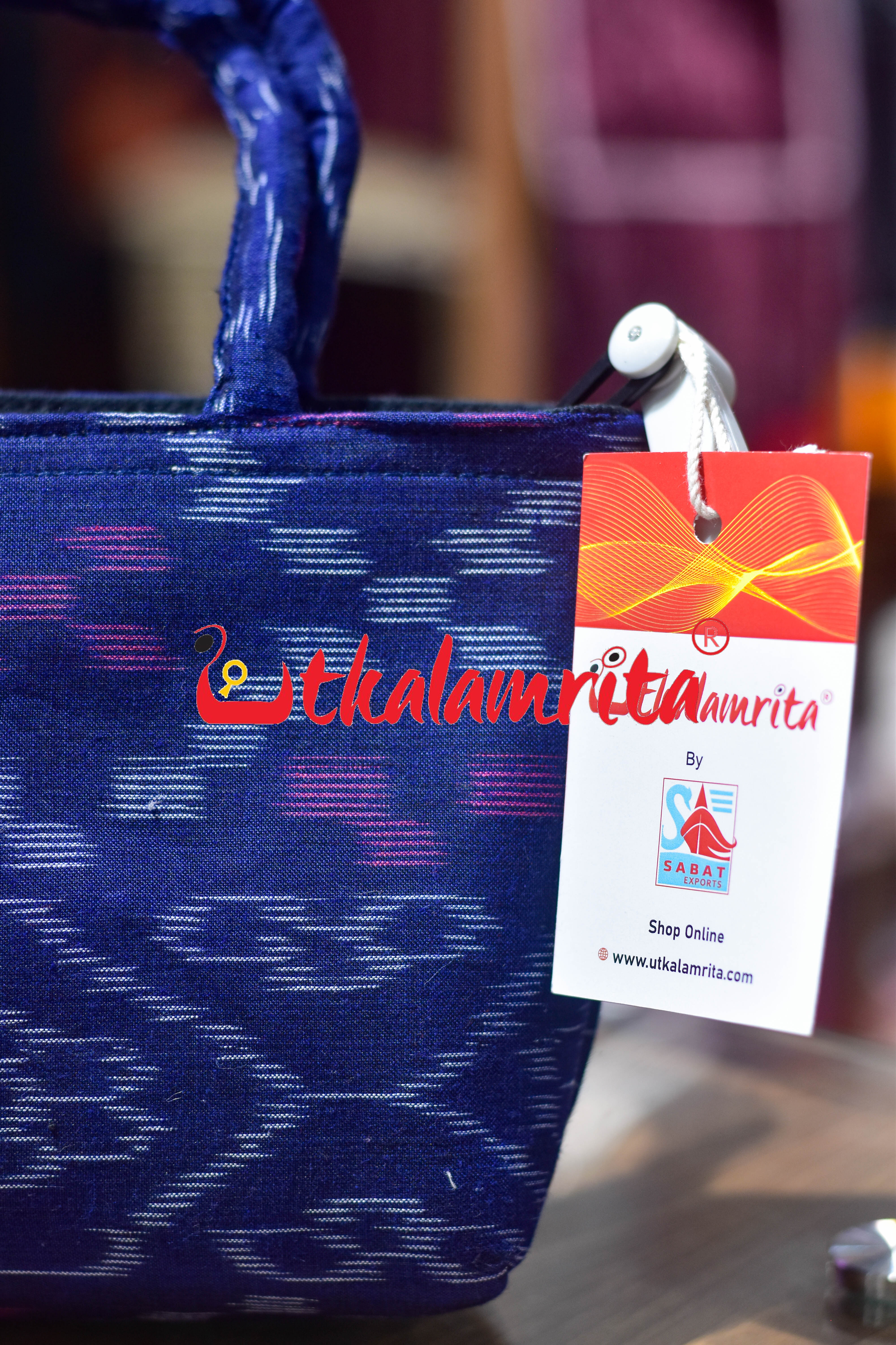 Blue Tetris Mini Vanity Bag