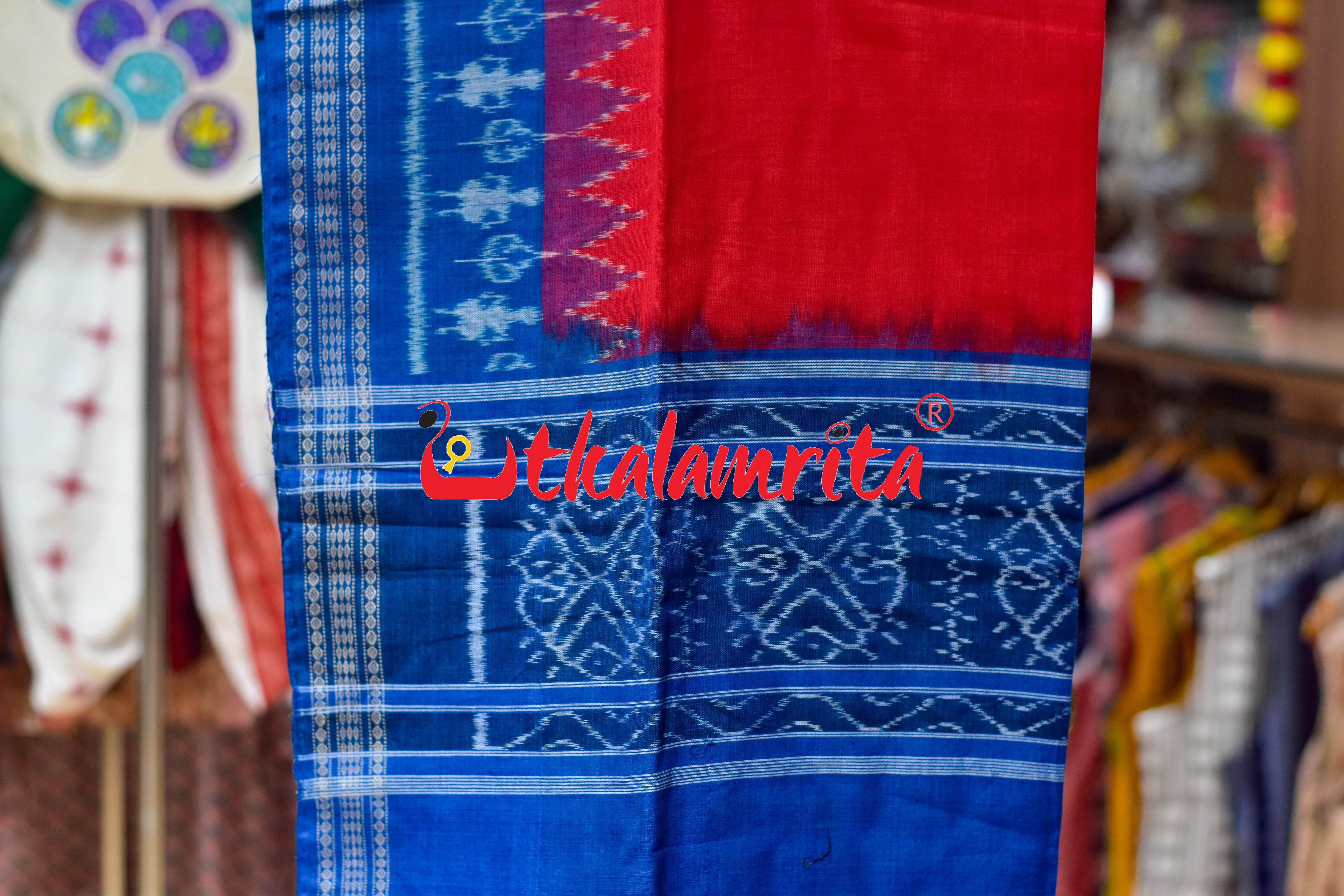 Surf Blue Red S Bandha Cotton Dress Set