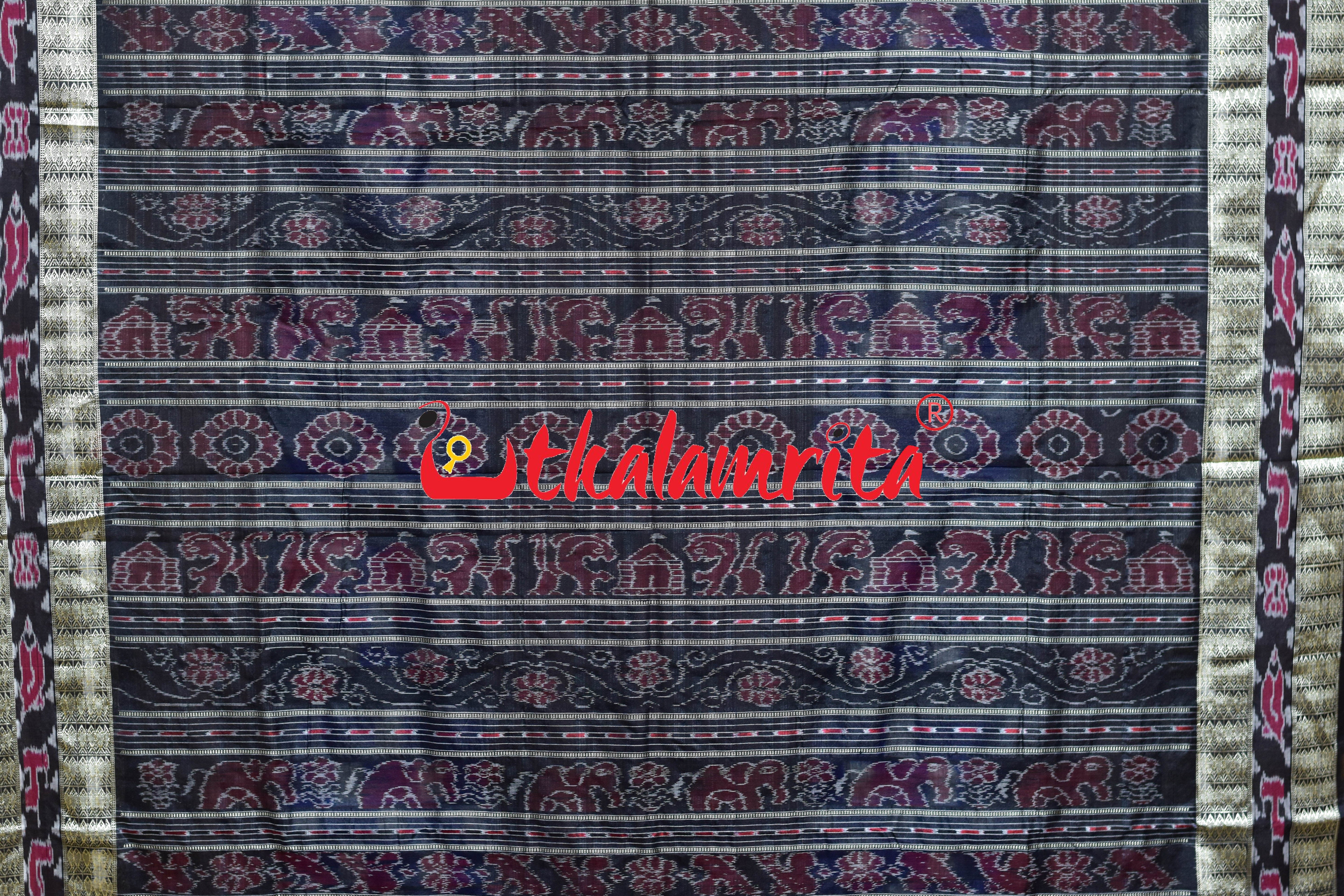 Royal Blue Bichitrapuri Sambalpuri Silk Saree