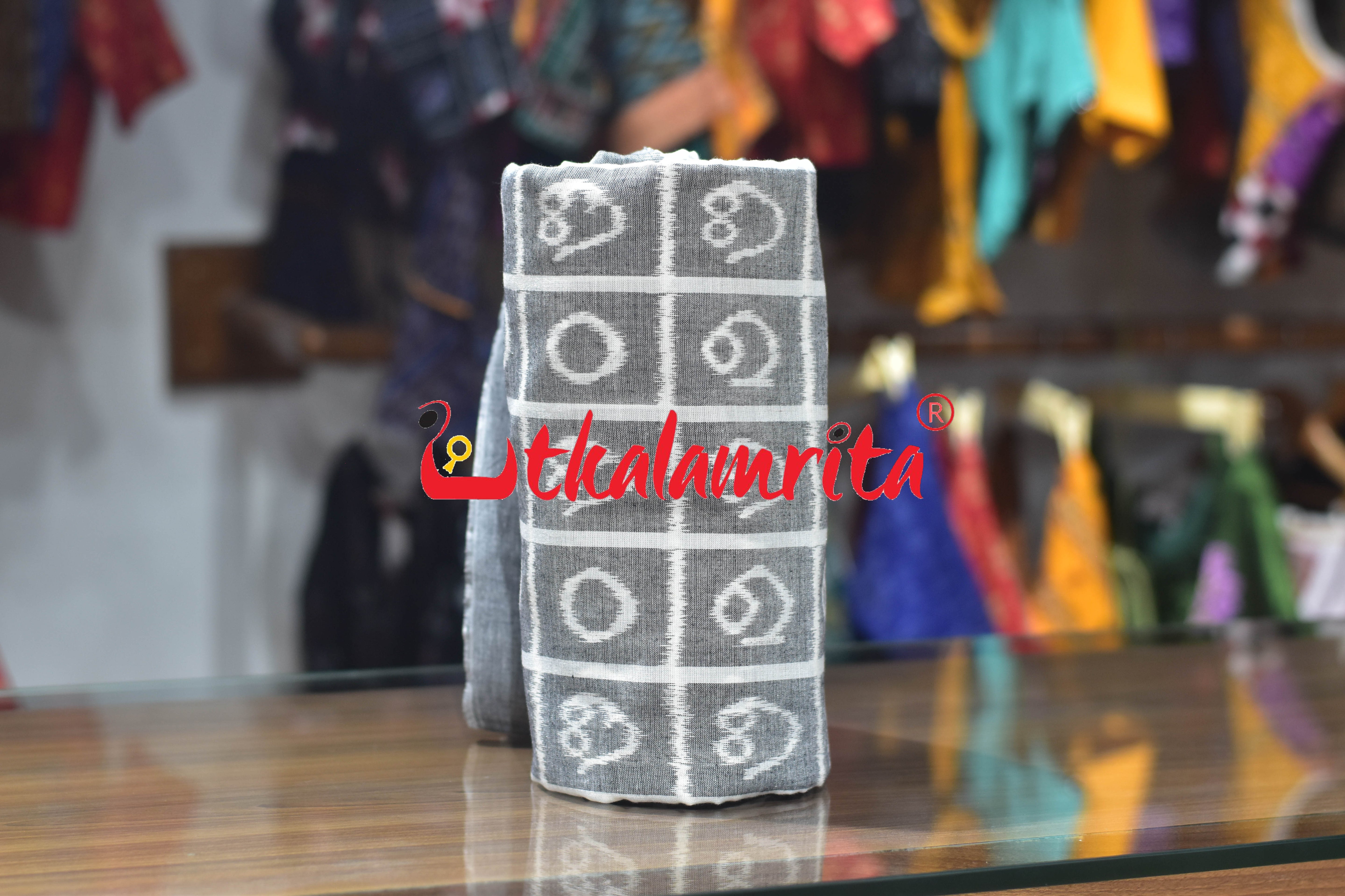 Odia Akhyara Maniabandha Grey Cotton (Fabric)