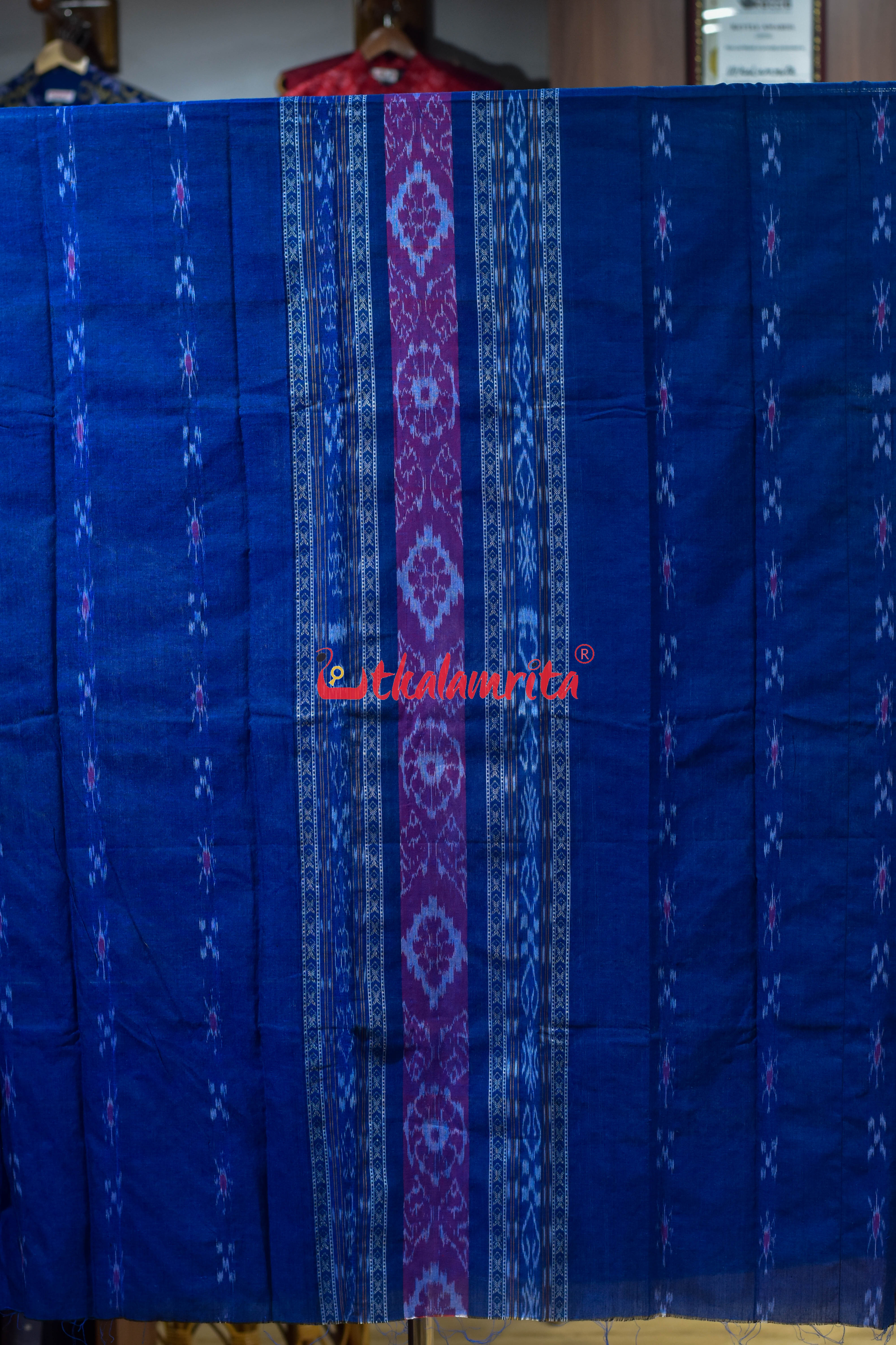 Blue Pink Middle Design Kadha Pasapali Dress Set