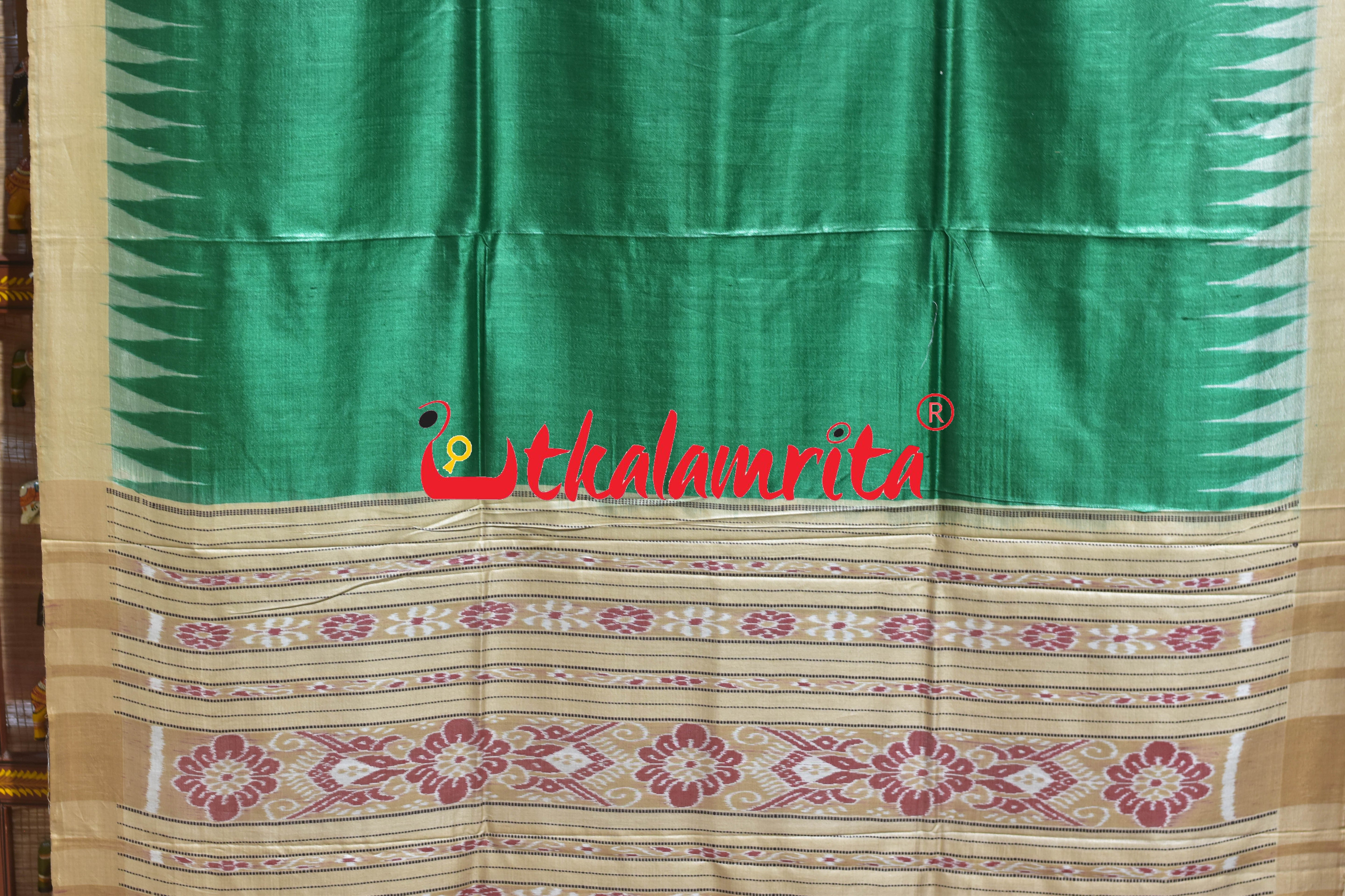 Green Fine Gopalpur Tussar Silk Saree