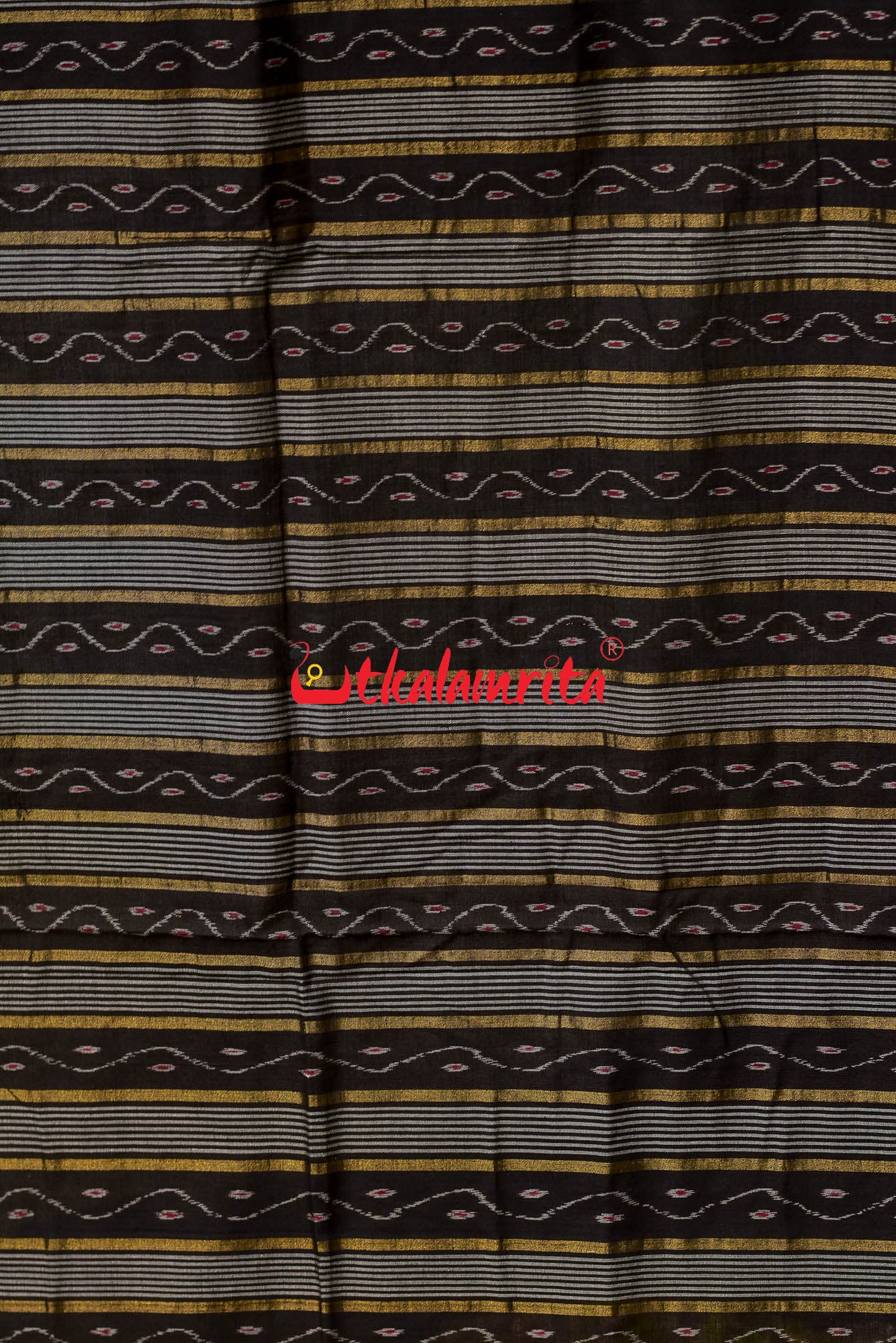 Grey Bandha Border Sambalpuri Cotton Saree