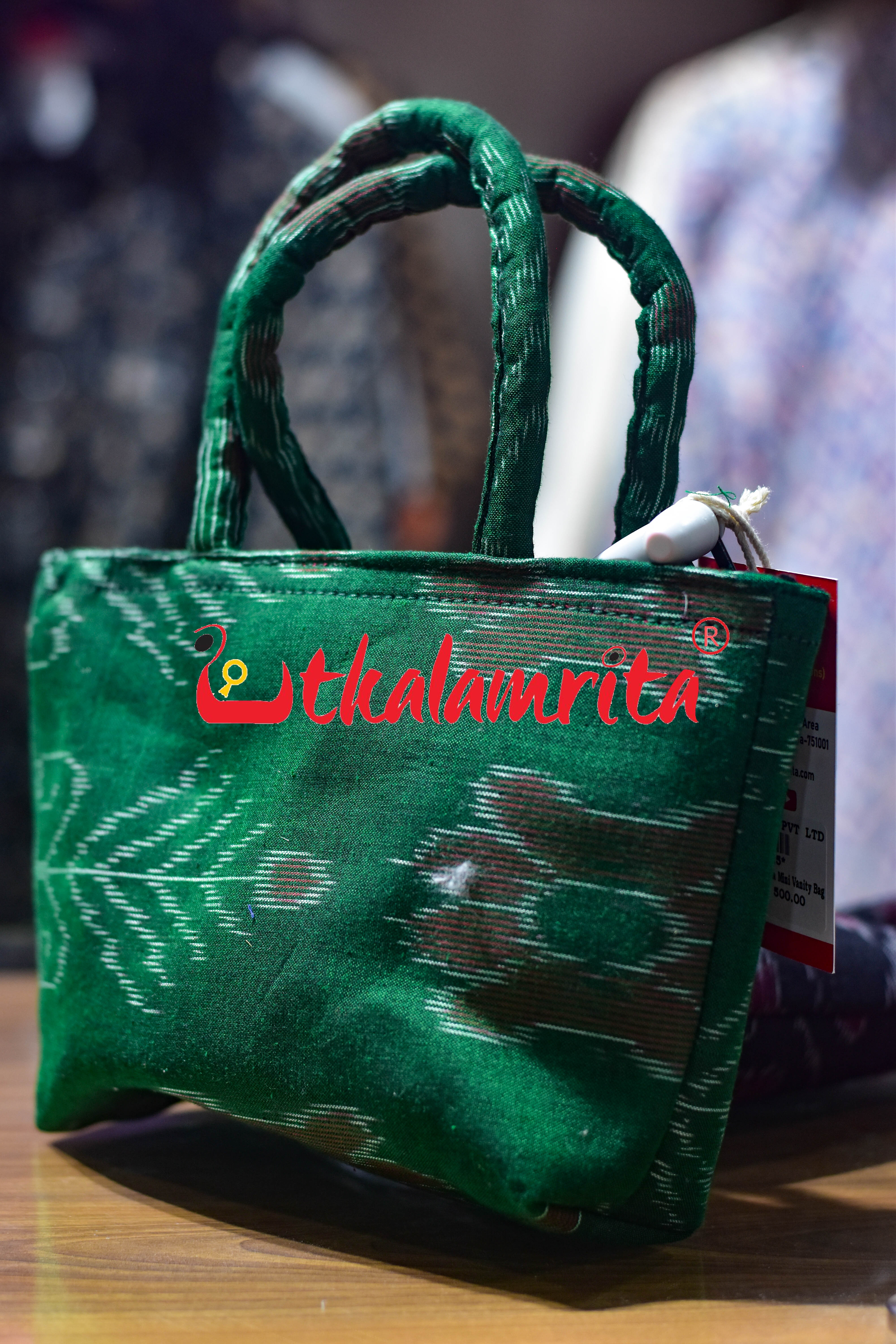 Green Long Fish Bandha Mini Vanity Bag