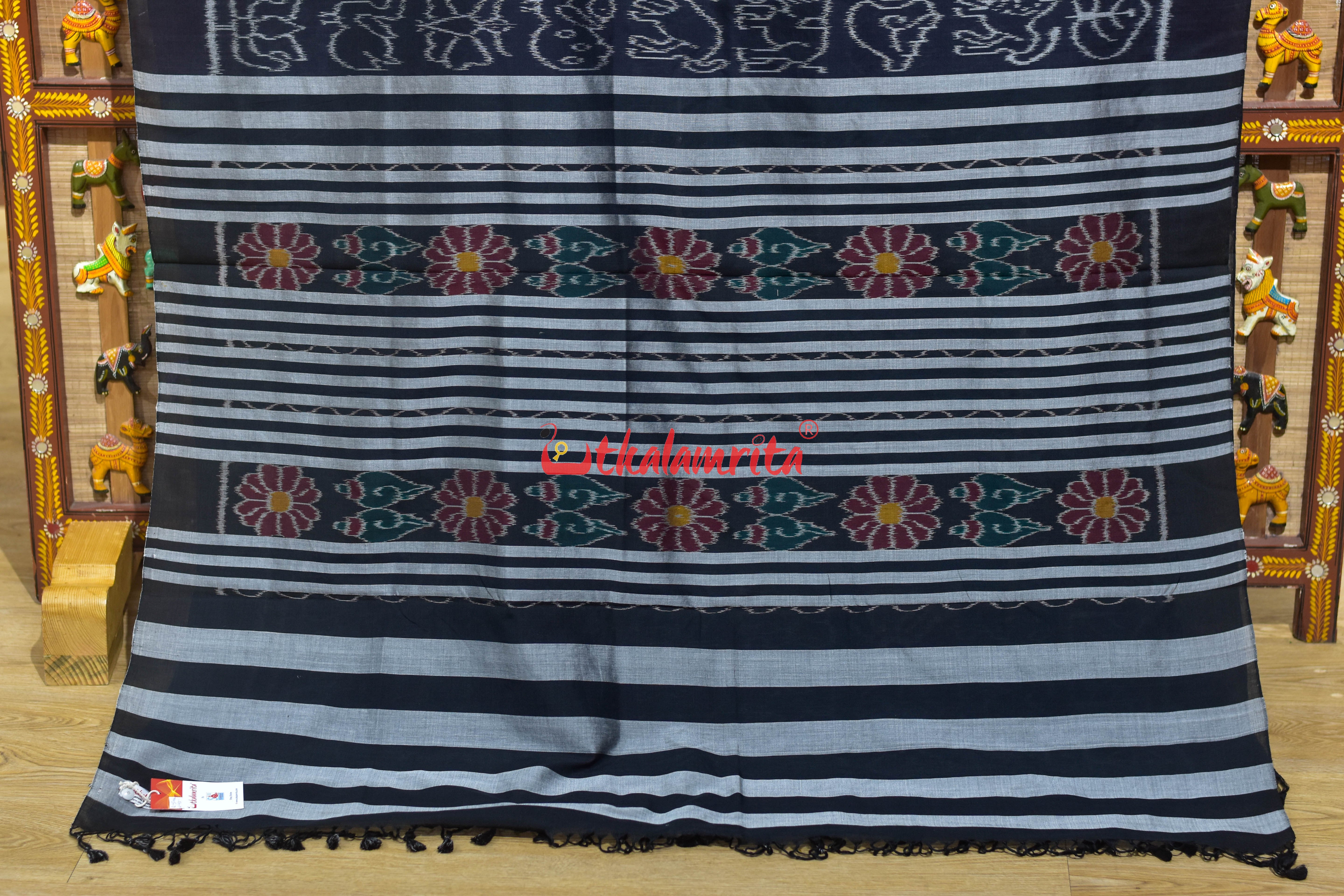 Black Nabakothi Khandua Cotton Saree