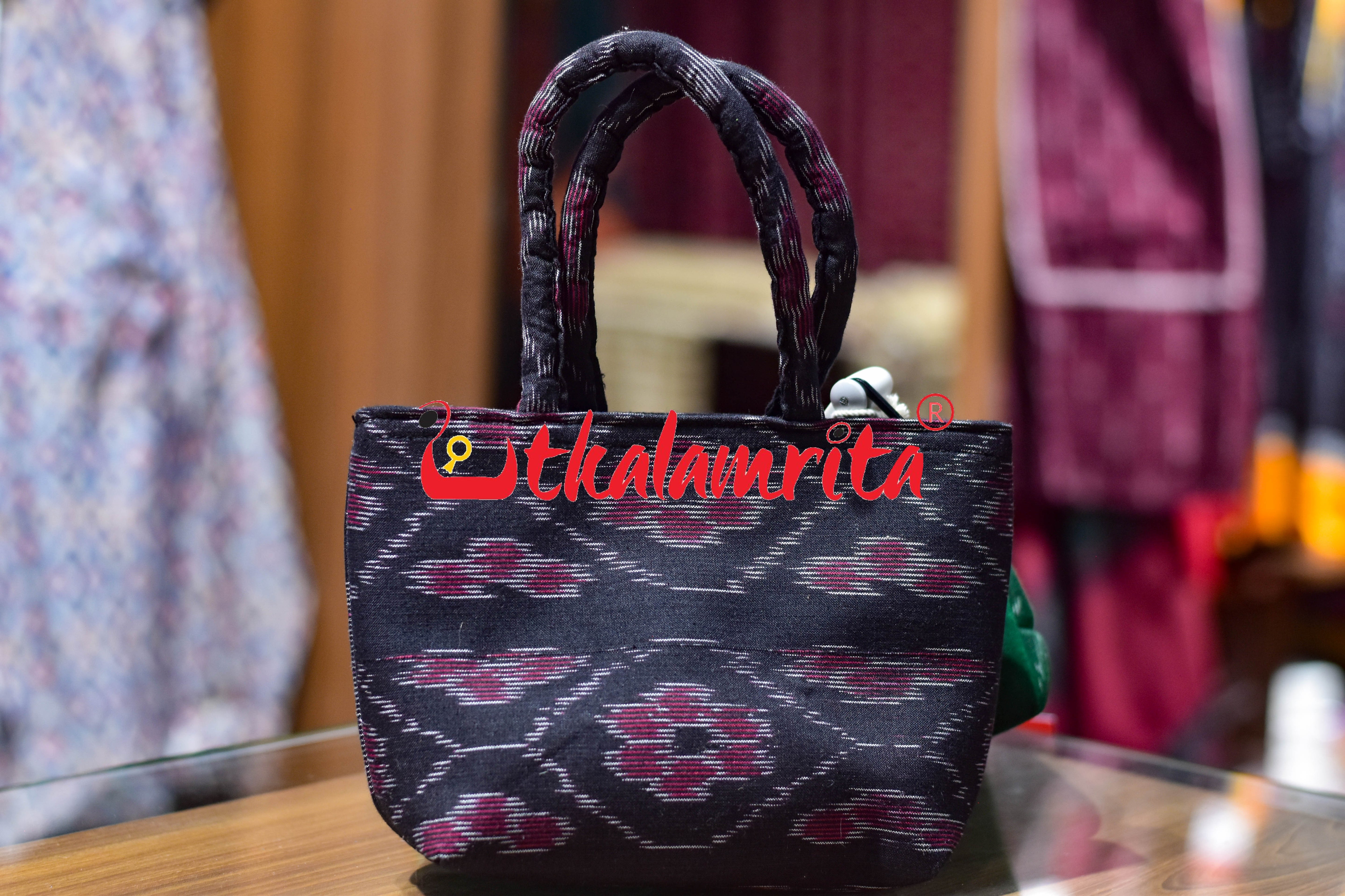 Black Flower Bandha Mini Vanity Bag