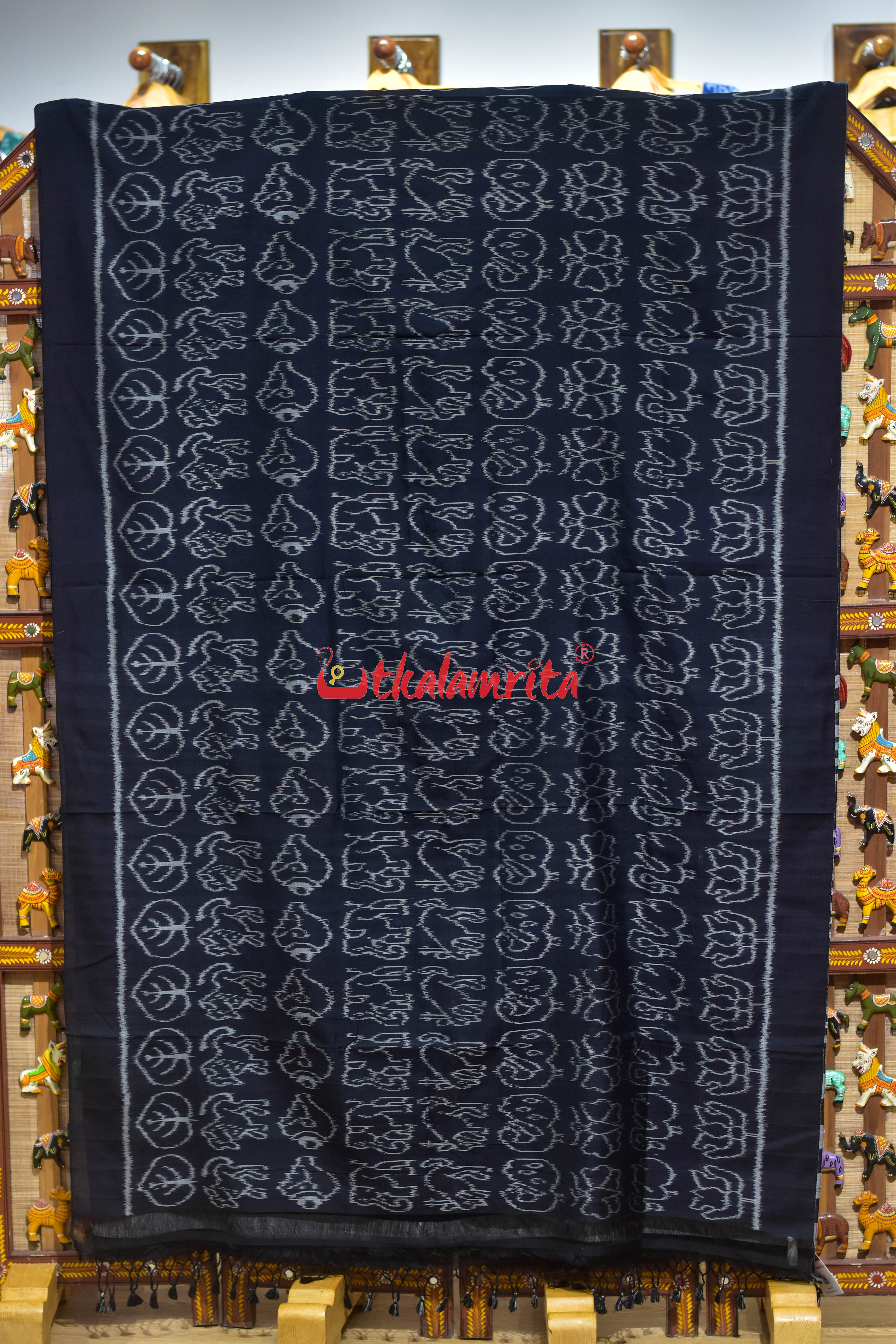 Black Nabakothi Khandua Cotton Saree