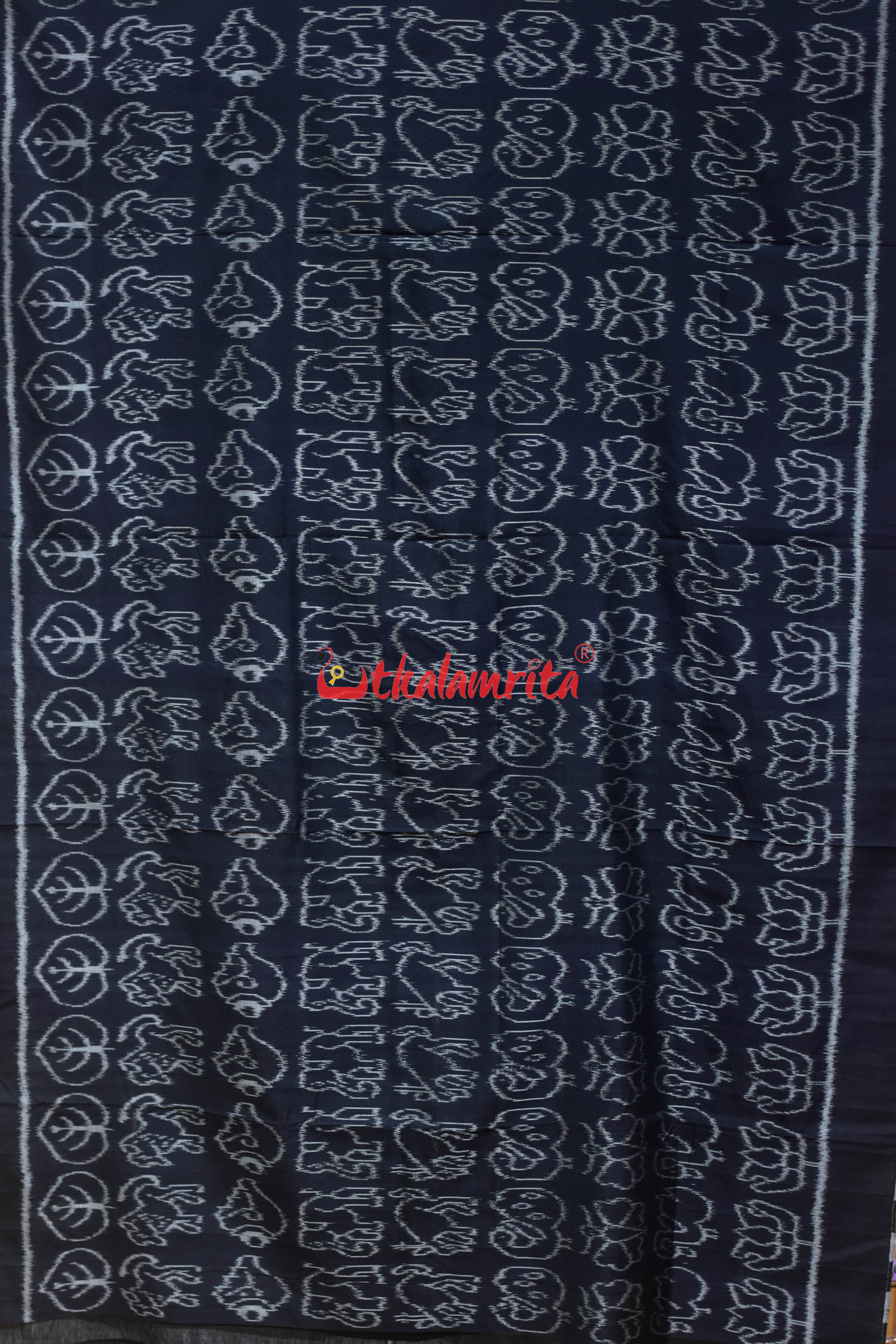 Black Nabakothi Khandua Cotton Saree