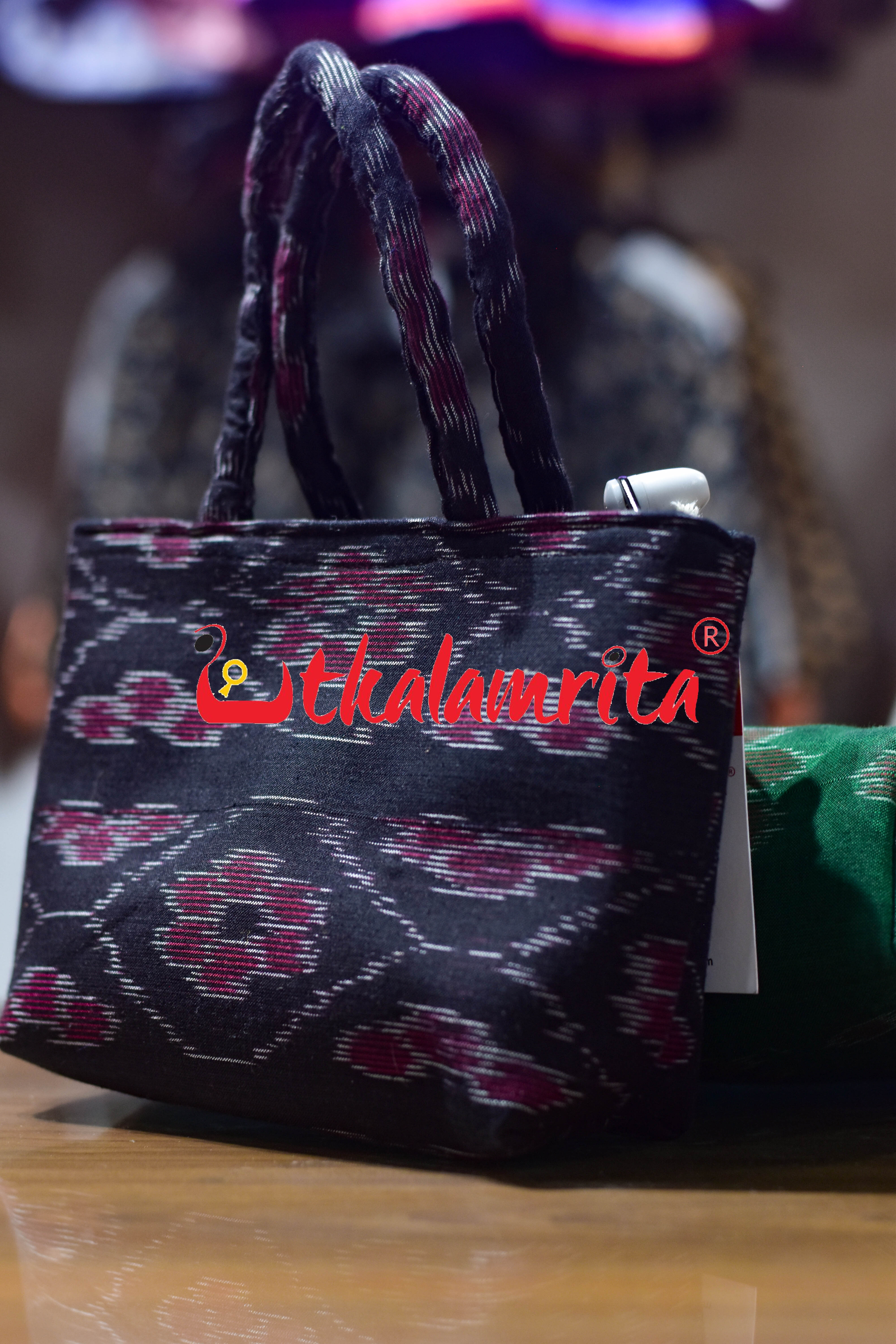 Black Flower Bandha Mini Vanity Bag