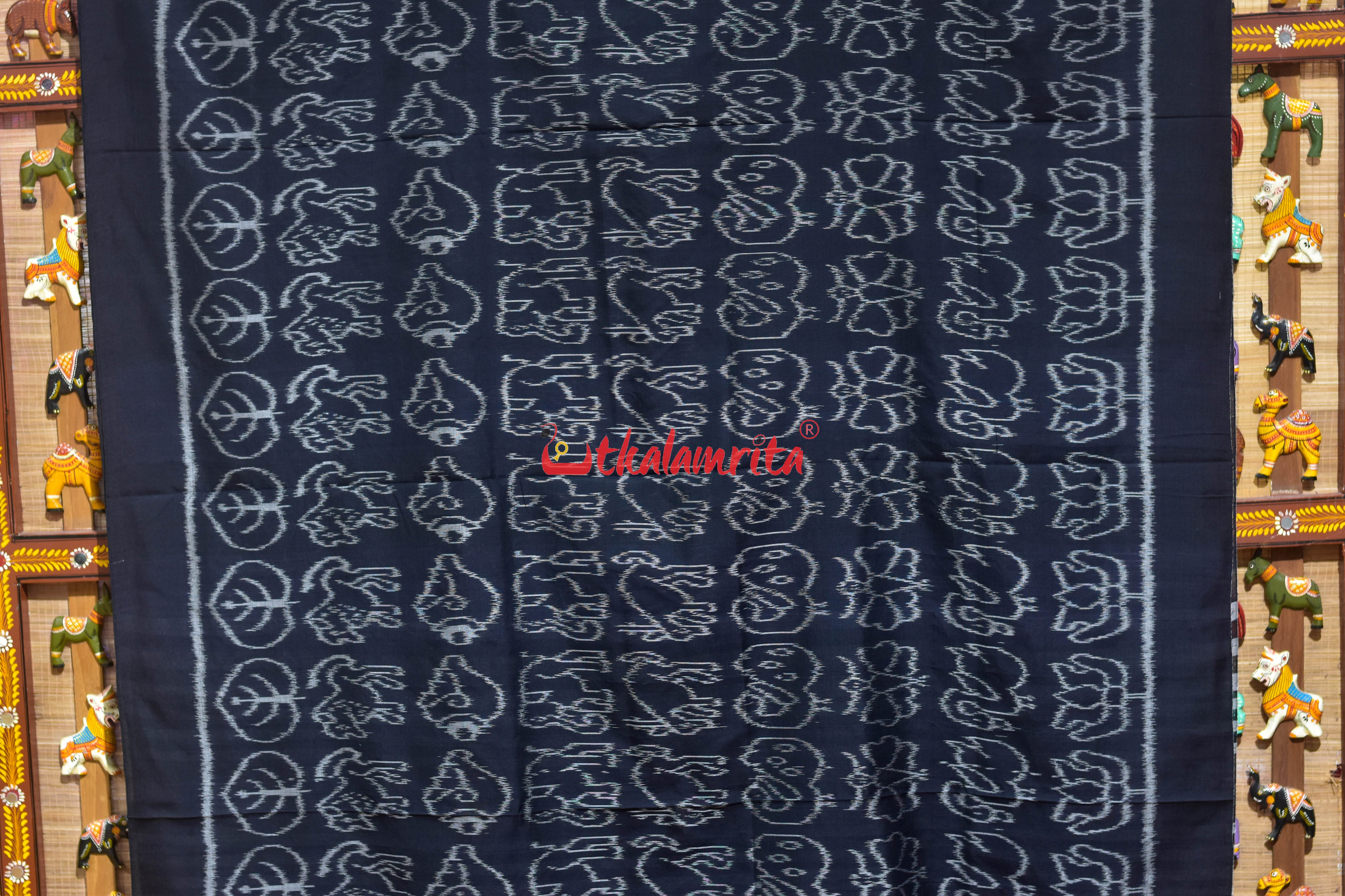 Black Nabakothi Khandua Cotton Saree