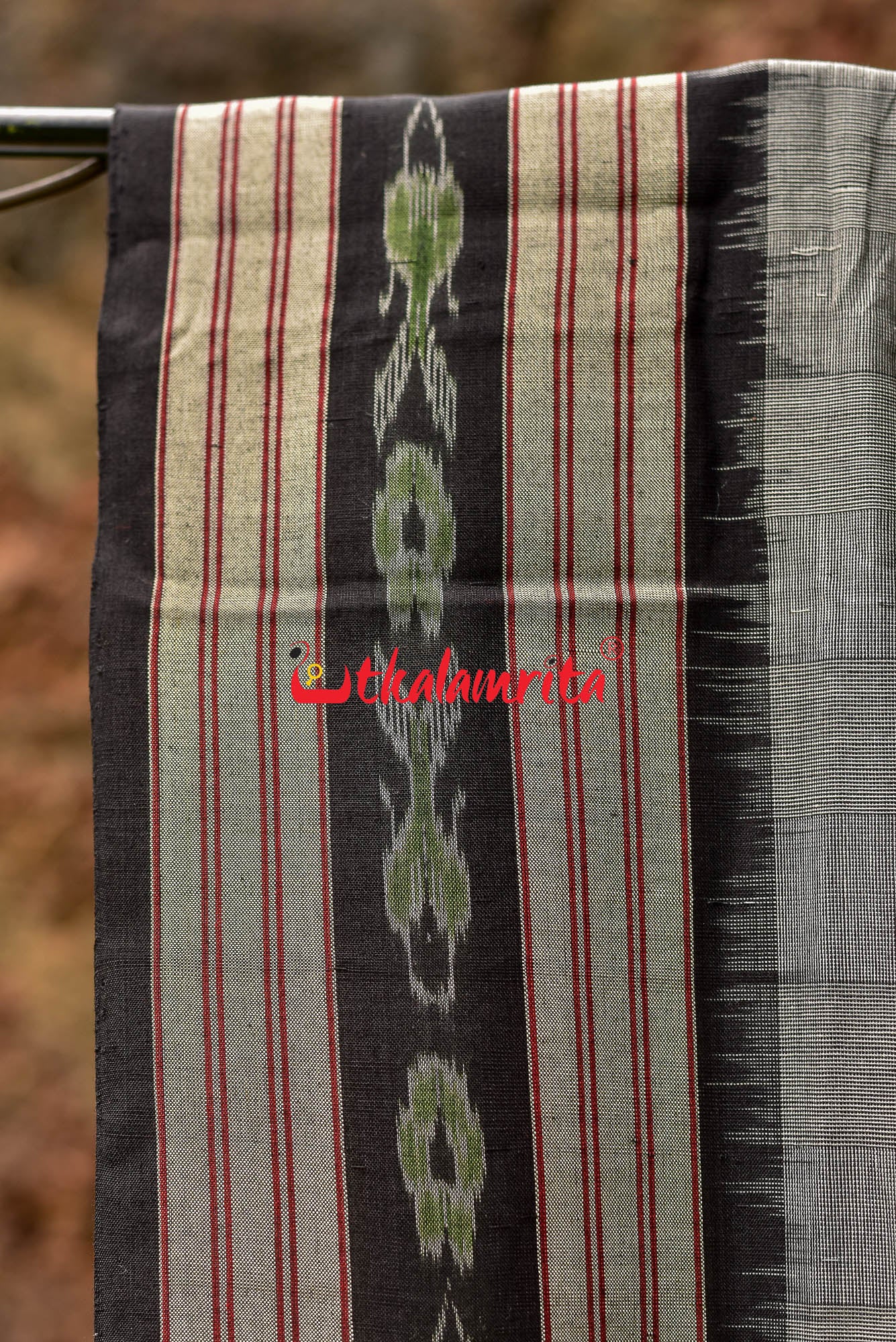Grey Bandha Border Sambalpuri Cotton Saree