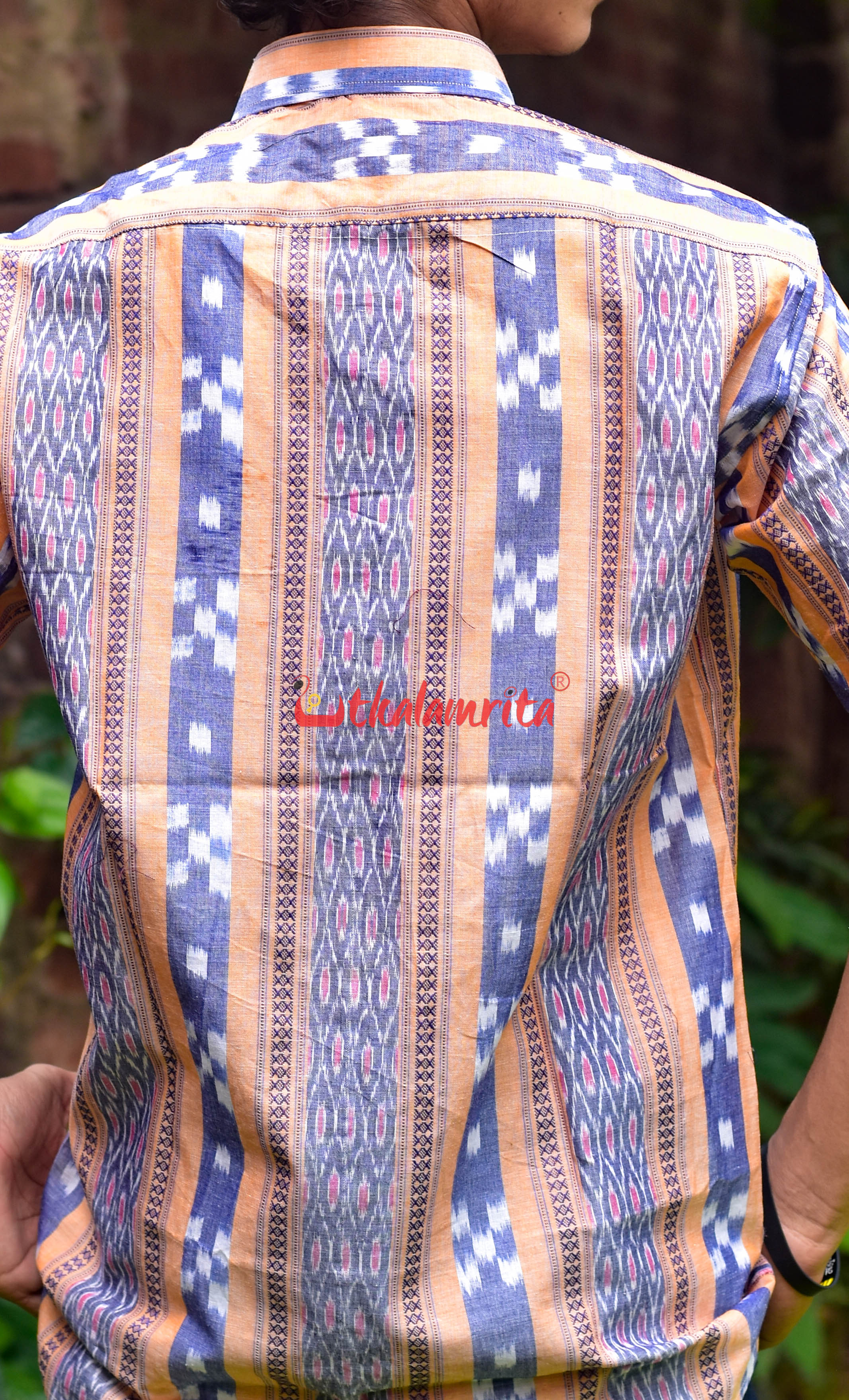 Pastel Orange Blue Pasapali (Mens' Half Shirt)