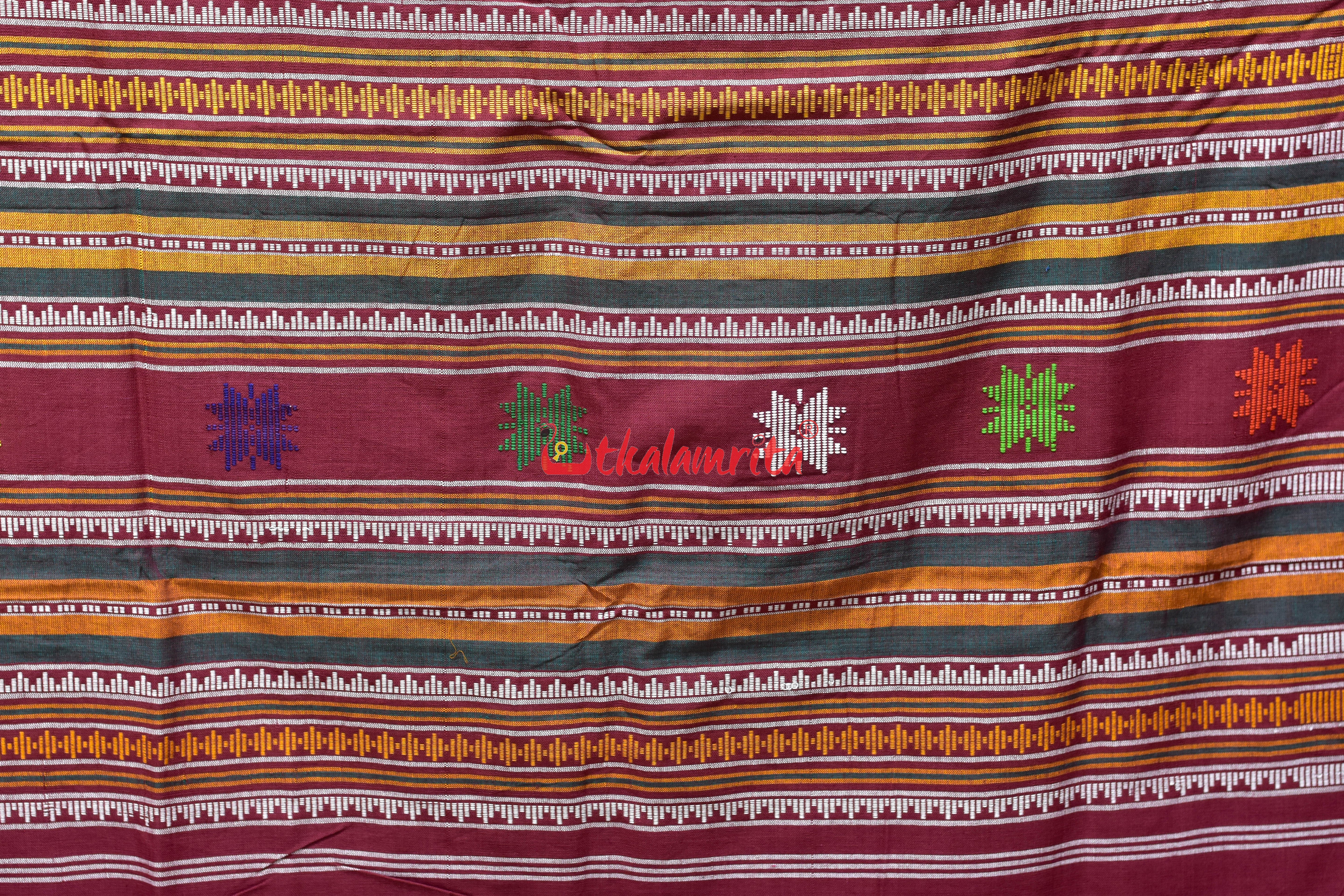 Maroon Konark Temple Dhalapathar (Curtain)