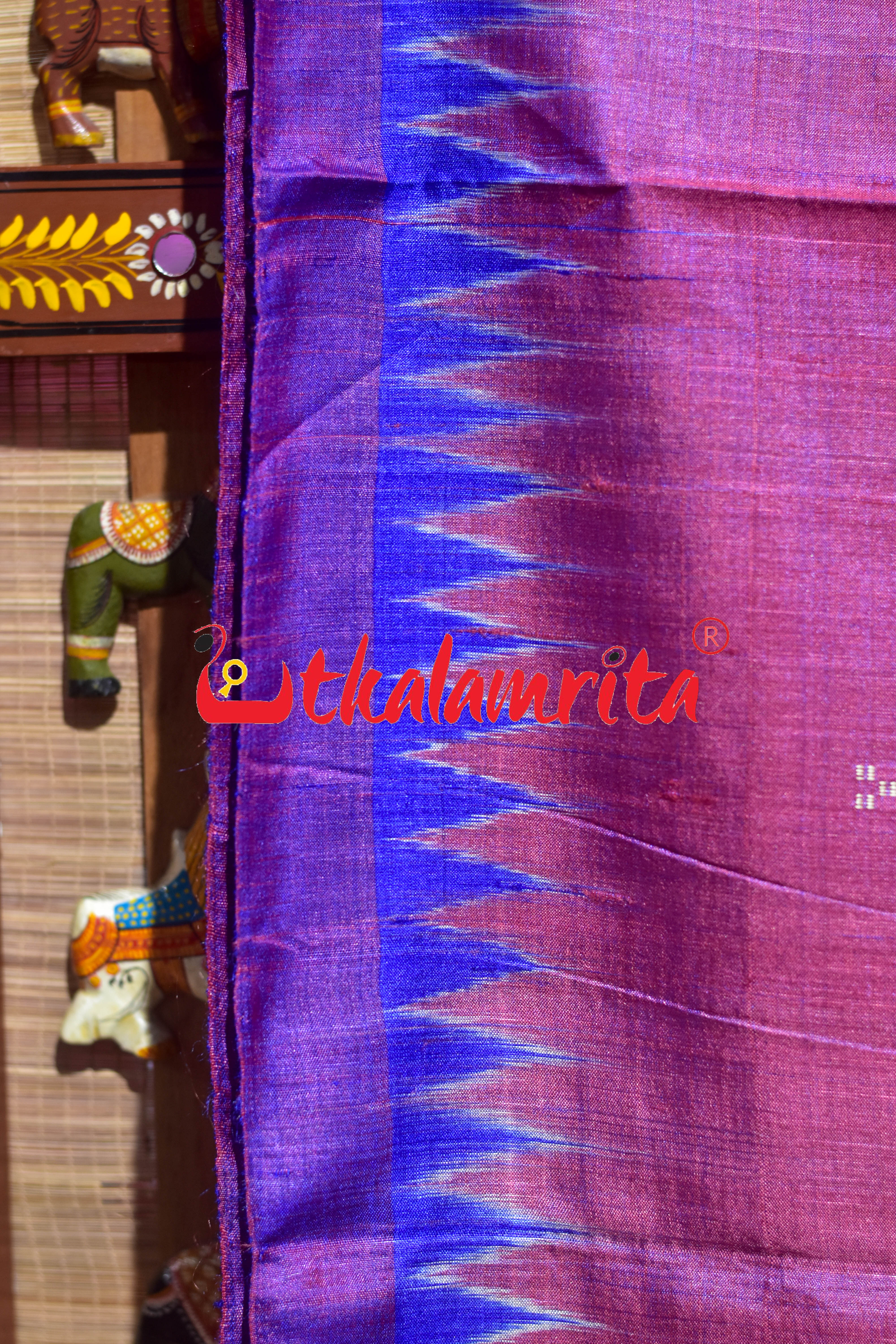 Red Purple Double Shade Phoda Anchal Gopalpur Tussar Saree