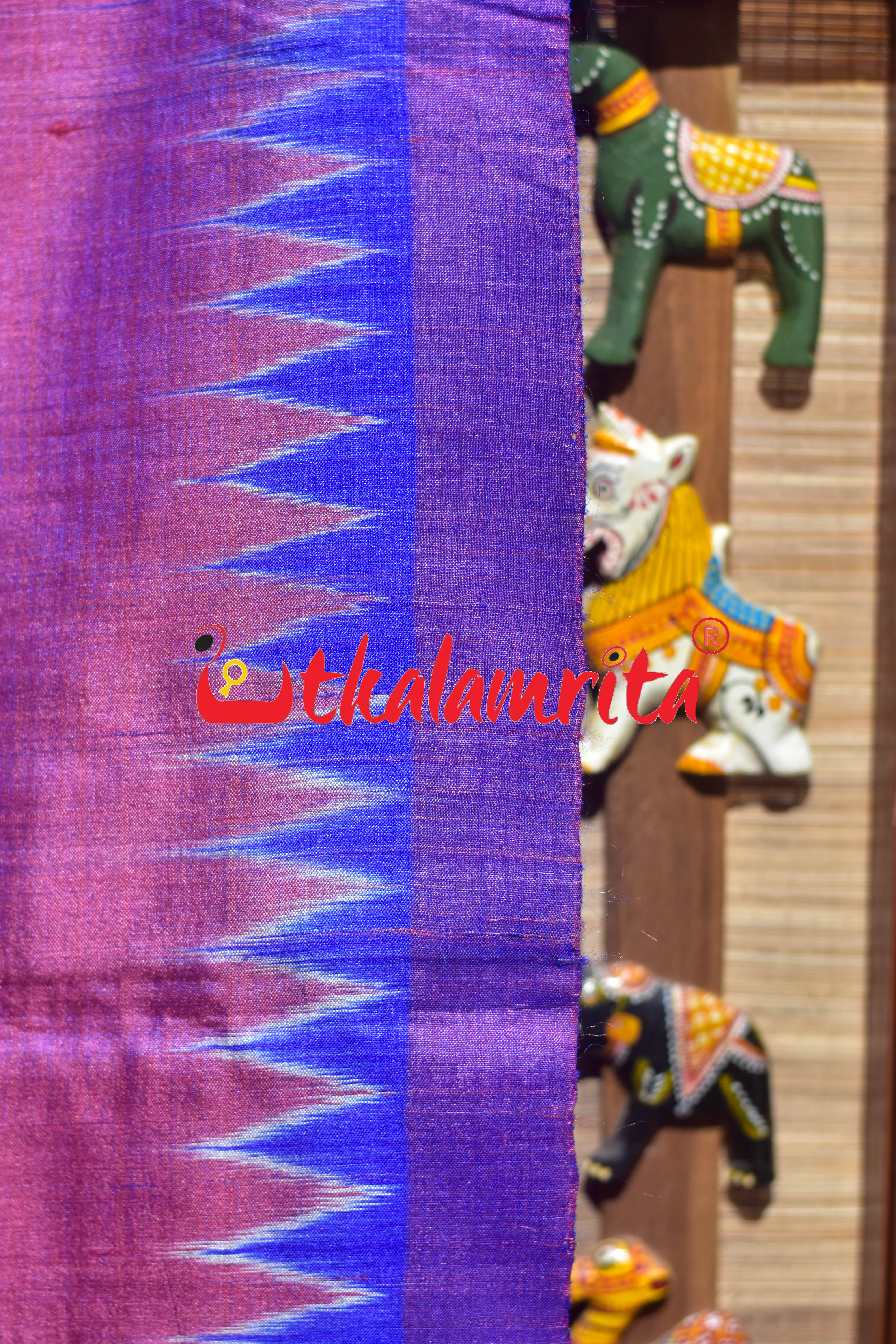 Red Purple Double Shade Phoda Anchal Gopalpur Tussar Saree