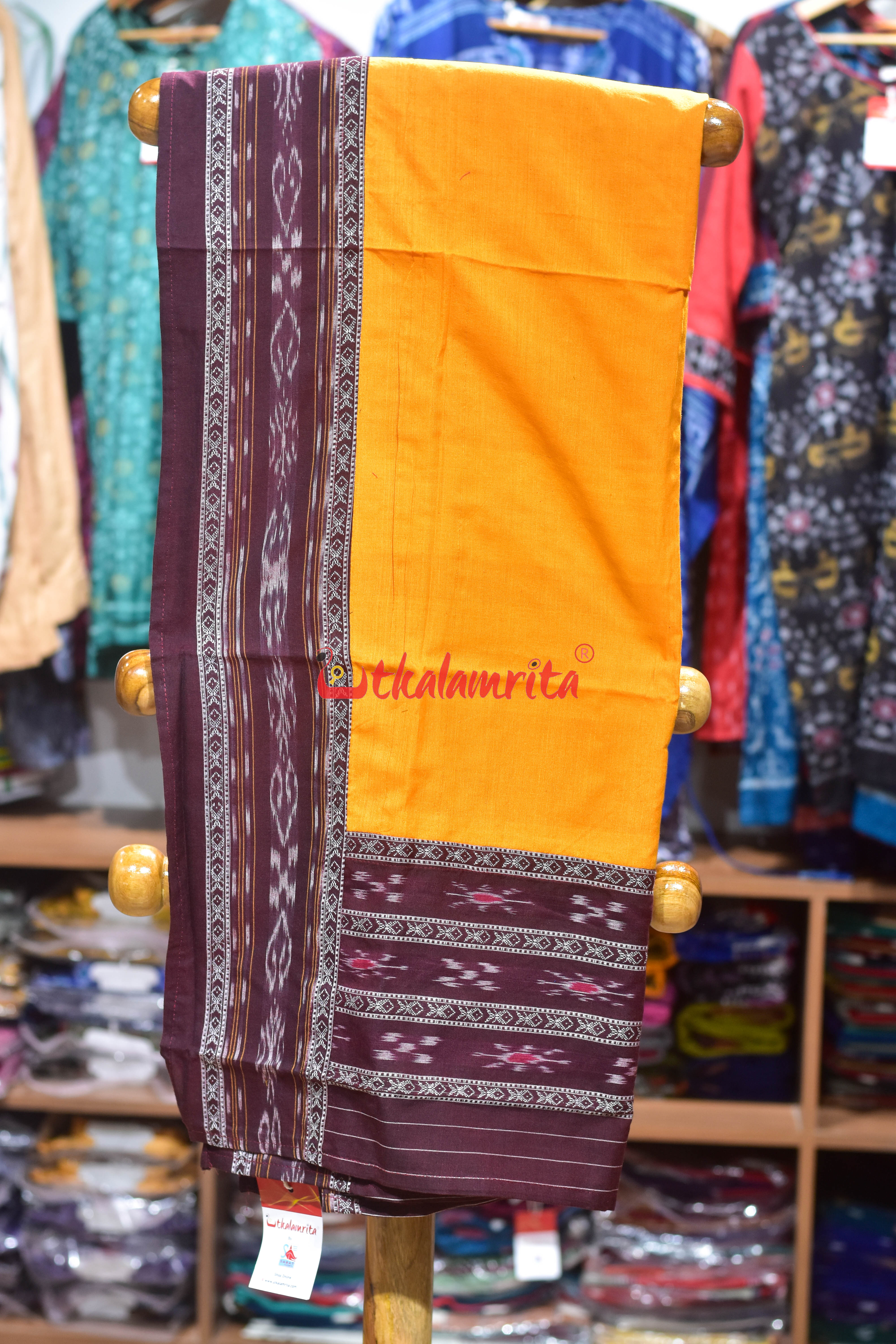 Coffee Yellow Mustard Simple Pasapali Flower Dress Set