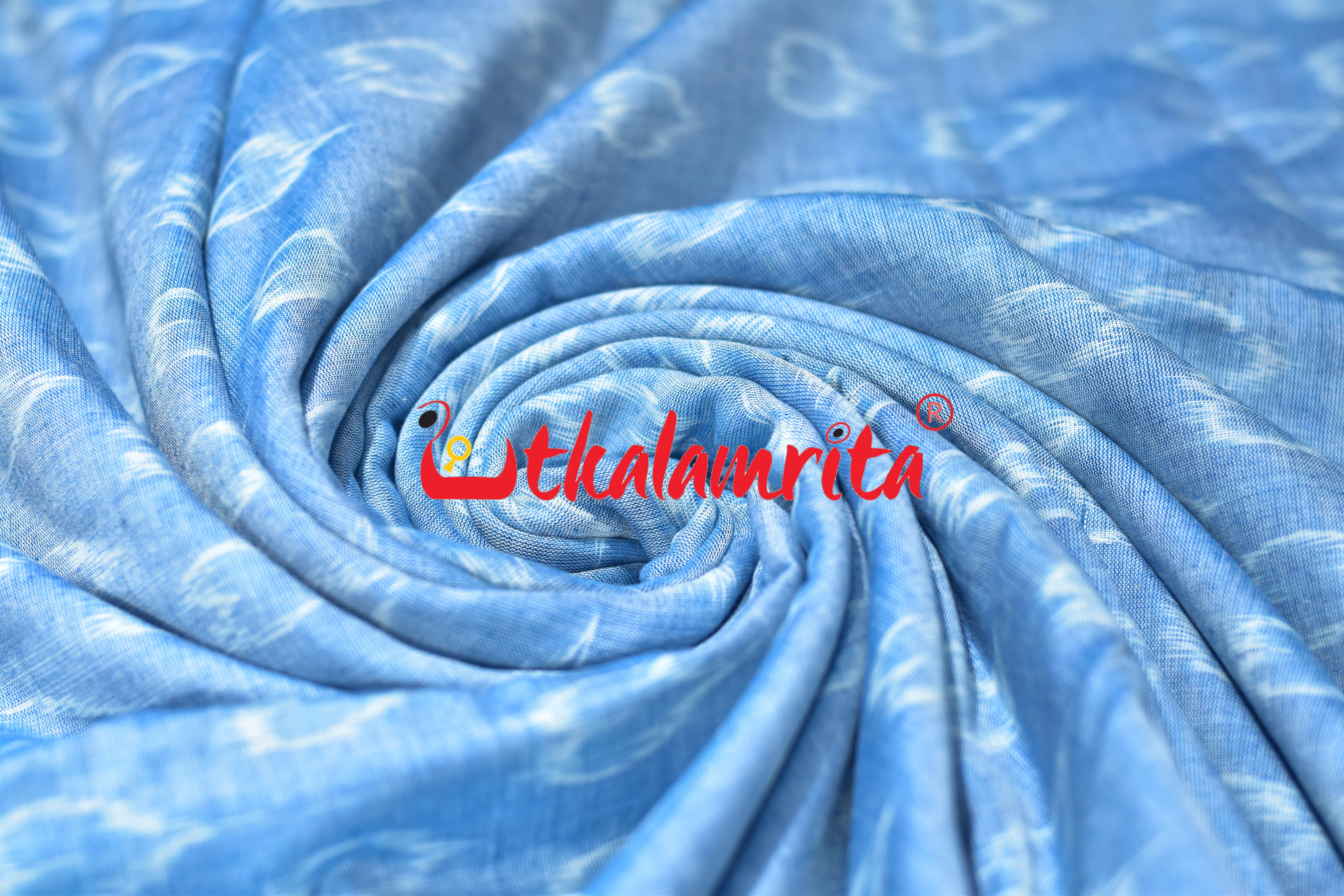 Blue Hearts Single Ikat Cotton (Fabric)