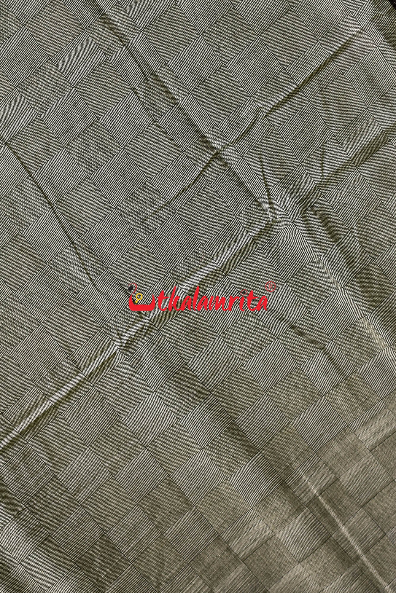 Grey Bandha Border Sambalpuri Cotton Saree