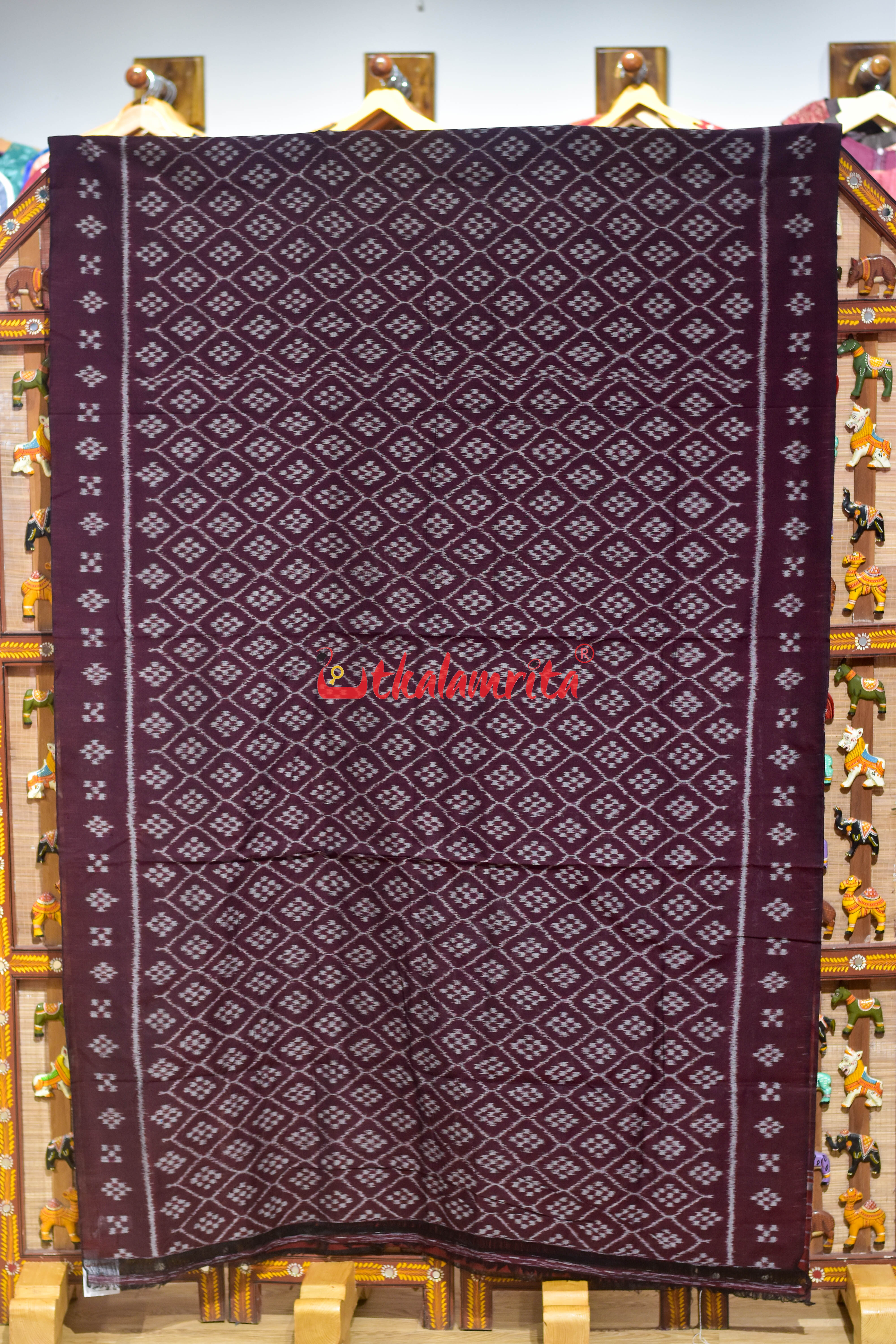 Coffee Body Pasapali Khandua Cotton Saree