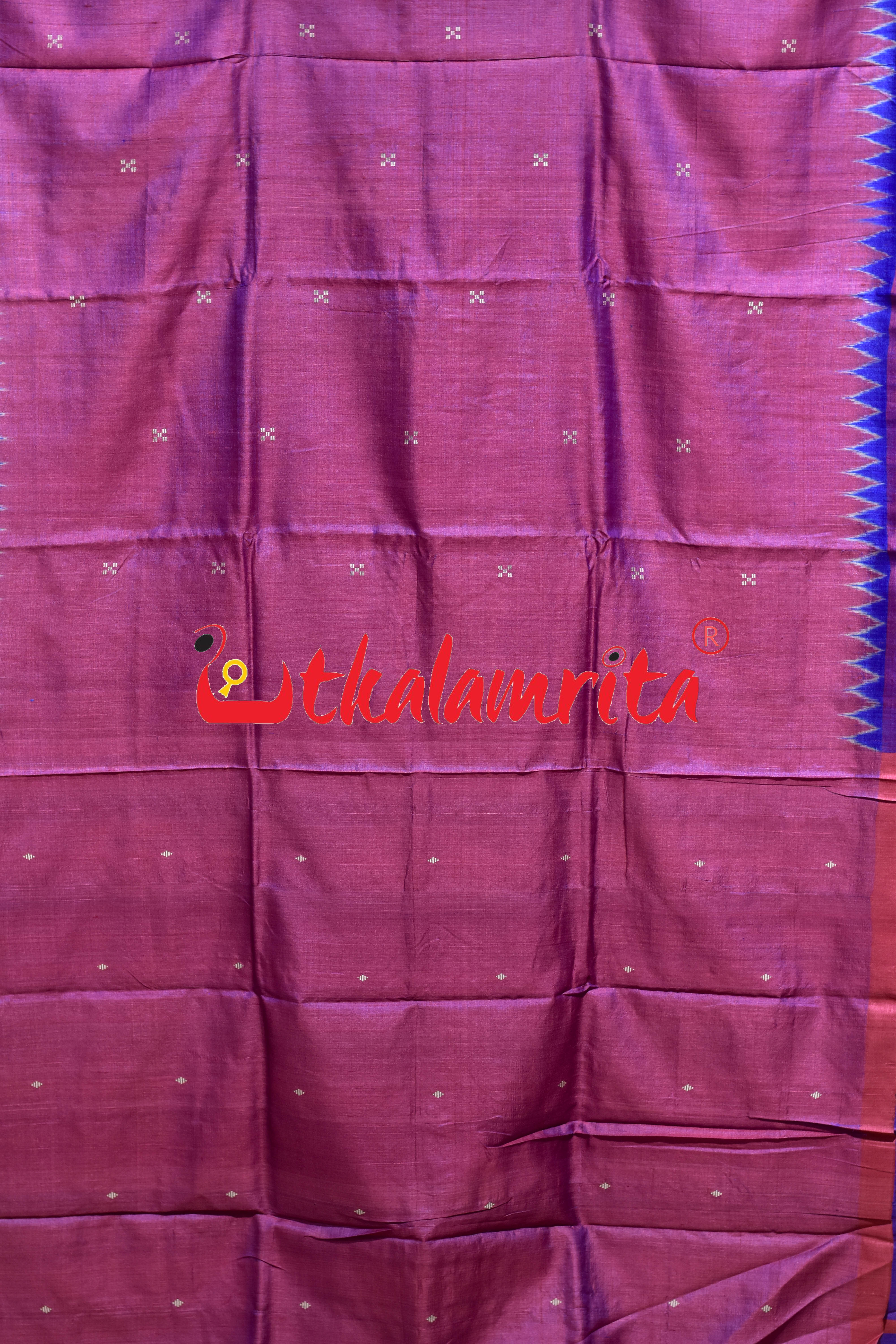 Red Purple Double Shade Phoda Anchal Gopalpur Tussar Saree