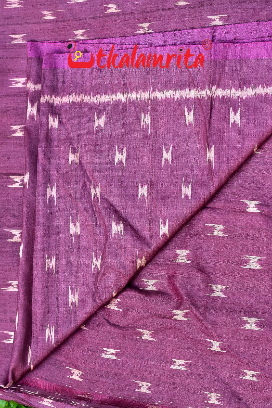 Body Ikat Wine Color Tussar (Fabric)