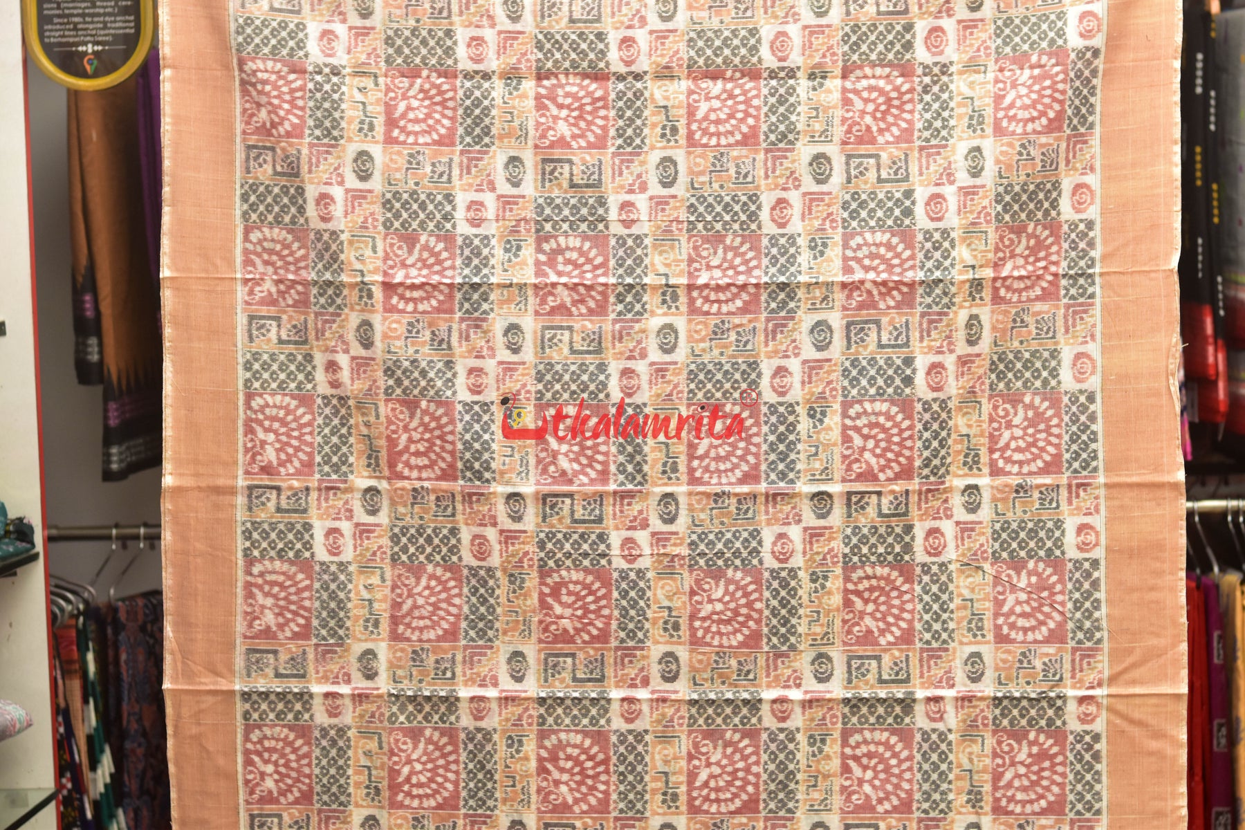 Red Grey Bandha Sambalpuri Dress Set