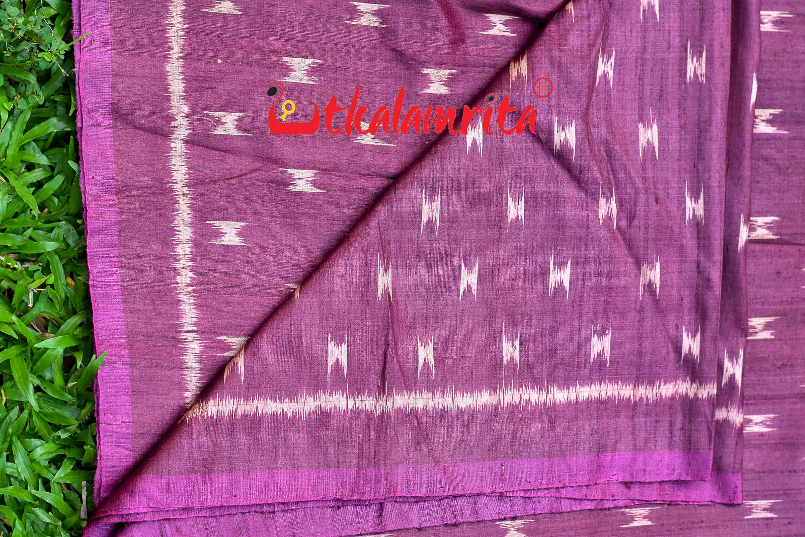 Body Ikat Wine Color Tussar (Fabric)
