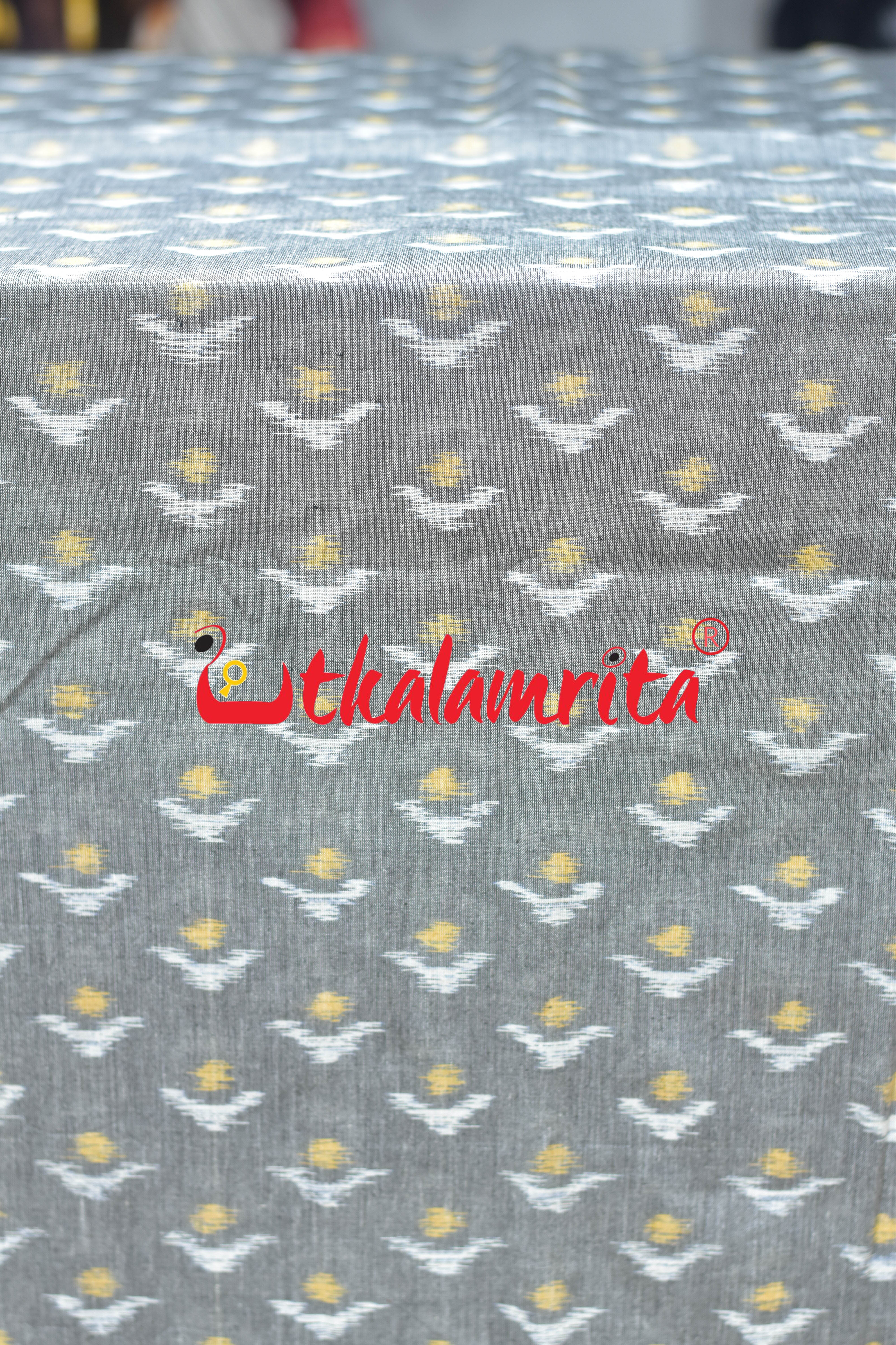 Grey Yellow Chandrika Ikat Cotton (Fabric)