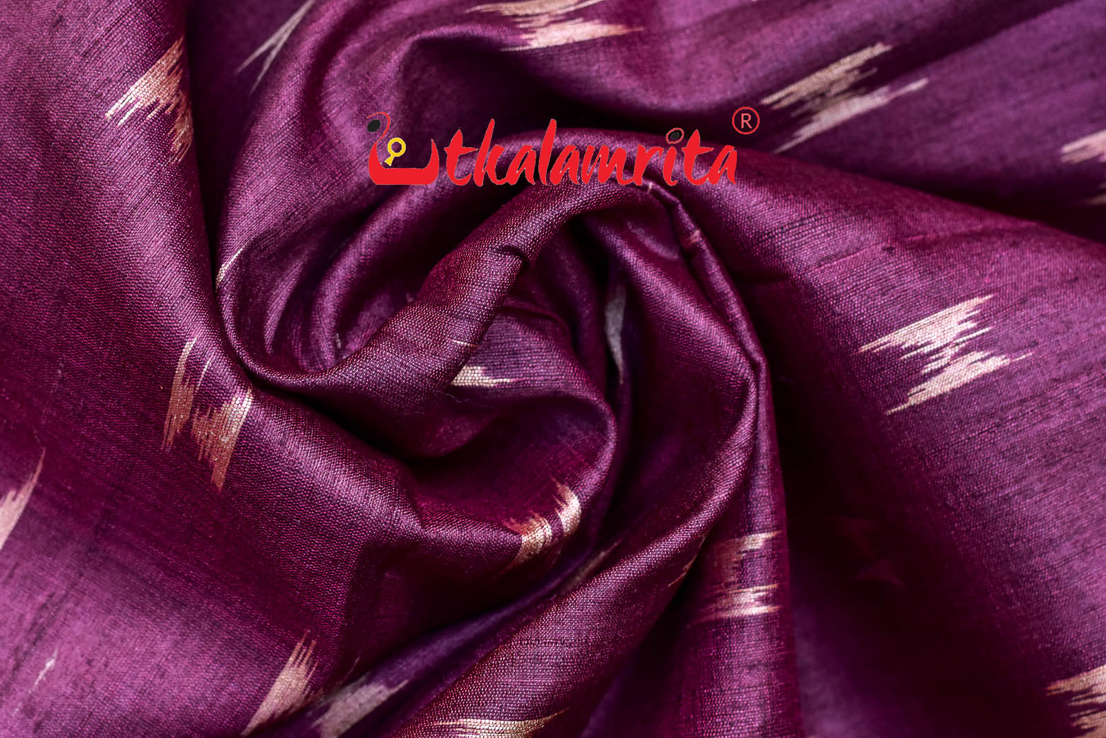 Body Ikat Wine Color Tussar (Fabric)