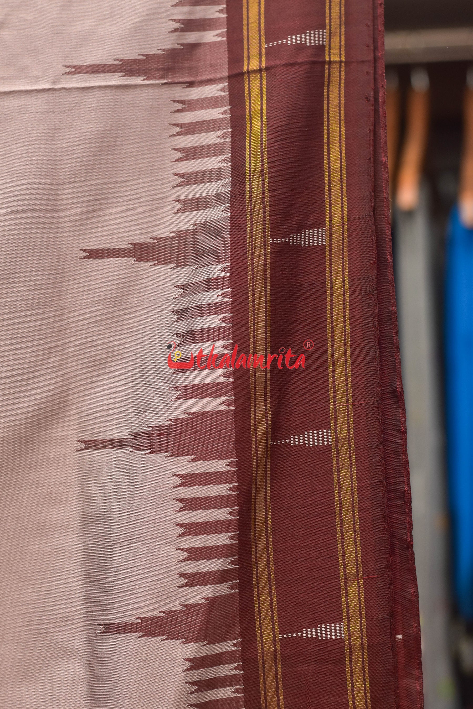 Half Tissue Lavender Sambalpuri Phoda Kumbha Silk Saree