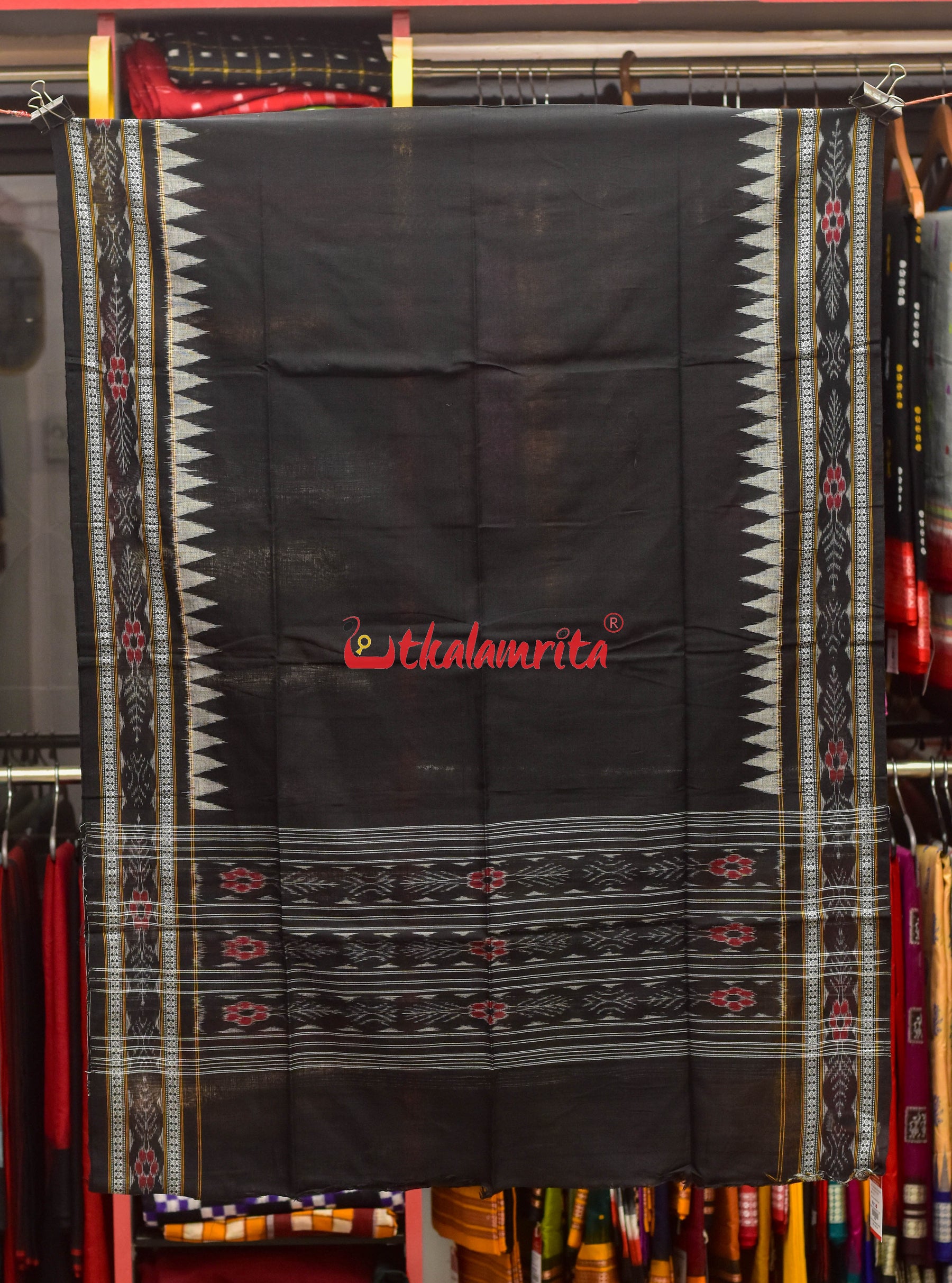 Cement Black Sambalpuri Dress Set