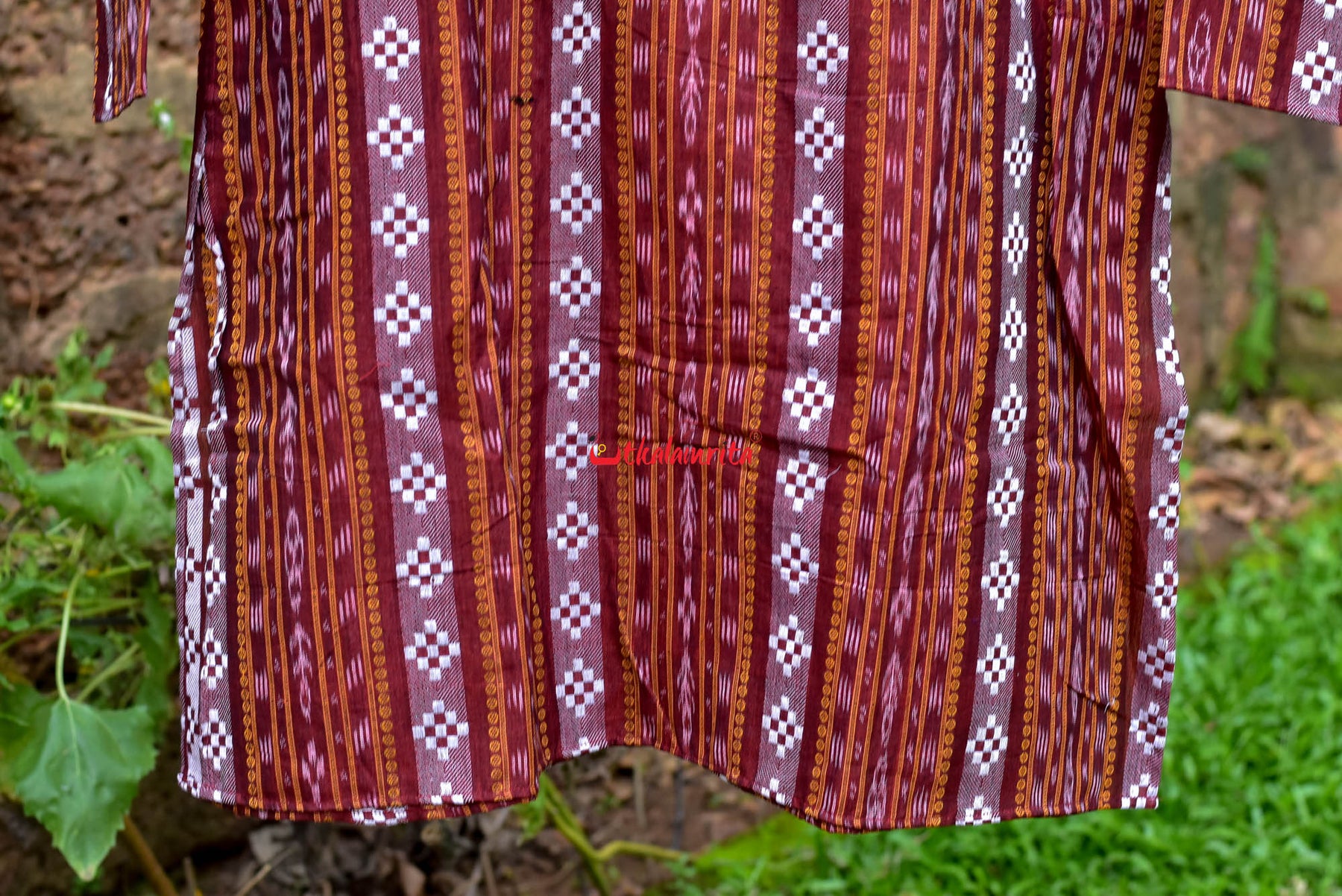 Maroon Dobby Pasapali (Full Kurta)