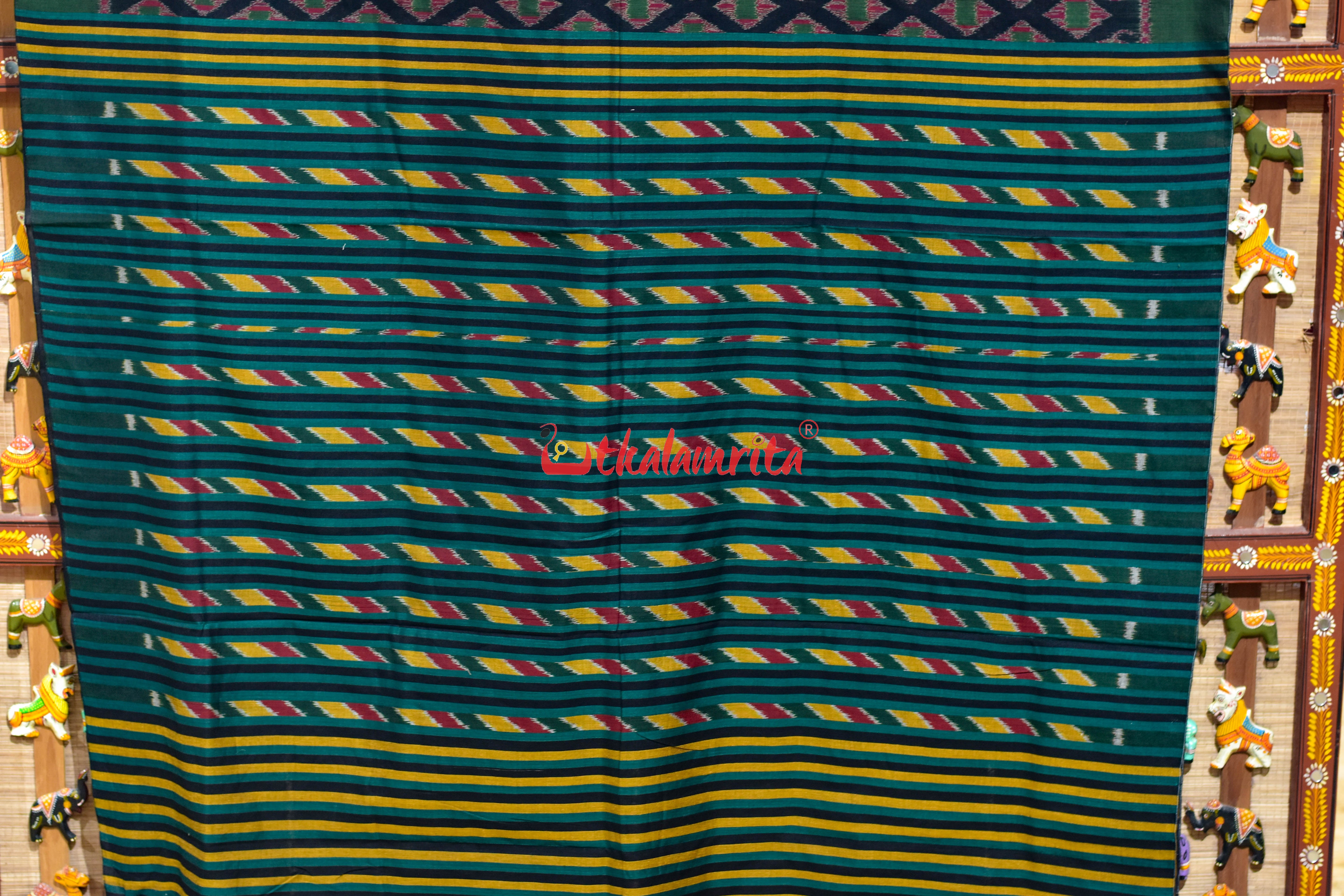 Black Green Thikiri Khandua Cotton Saree