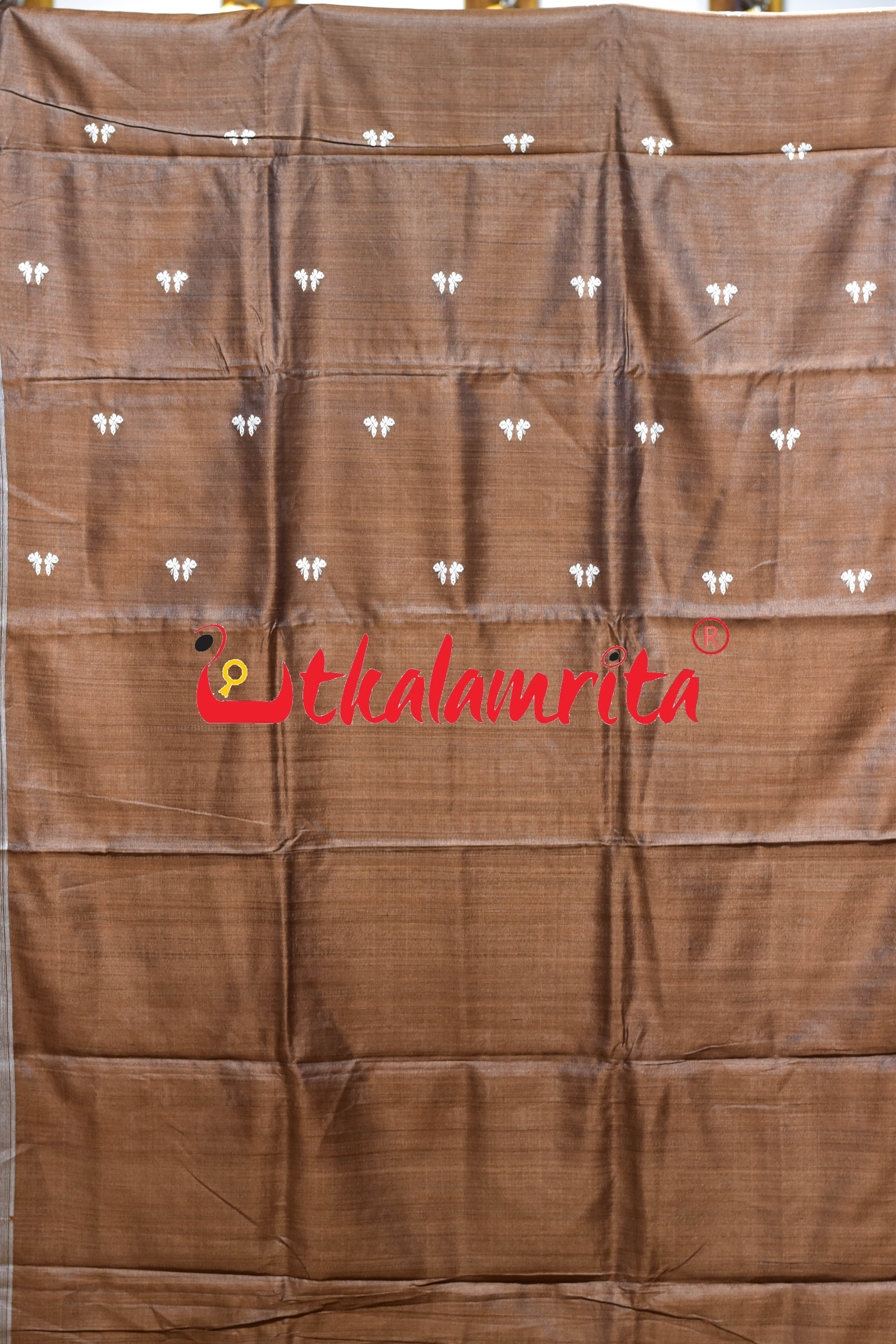 Rust Brown Body Butterfly Gopalpur Tussar Silk Saree