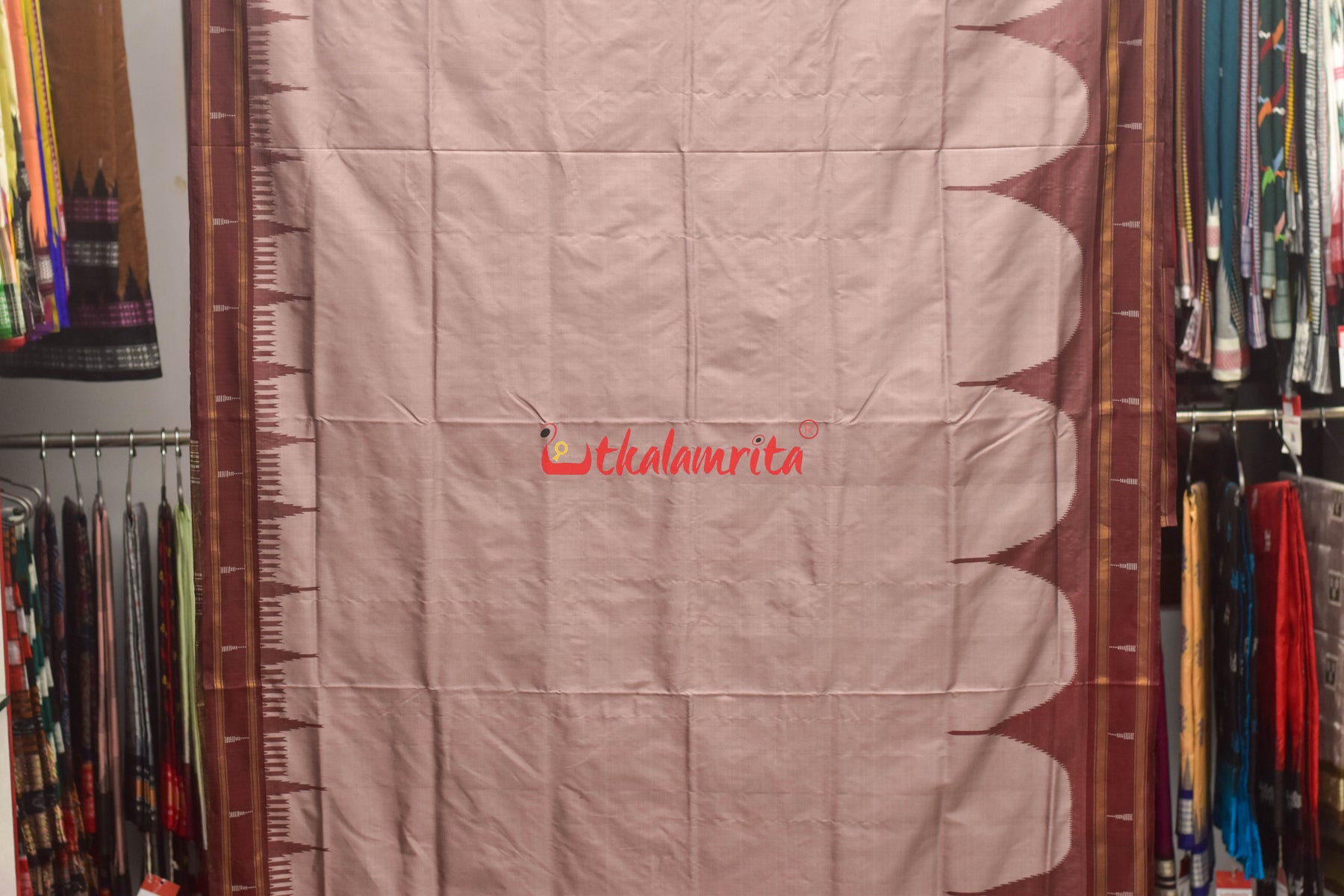 Half Tissue Lavender Sambalpuri Phoda Kumbha Silk Saree