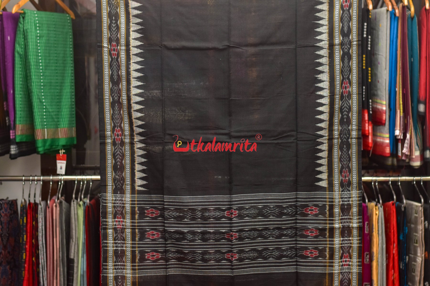 Cement Black Sambalpuri Dress Set