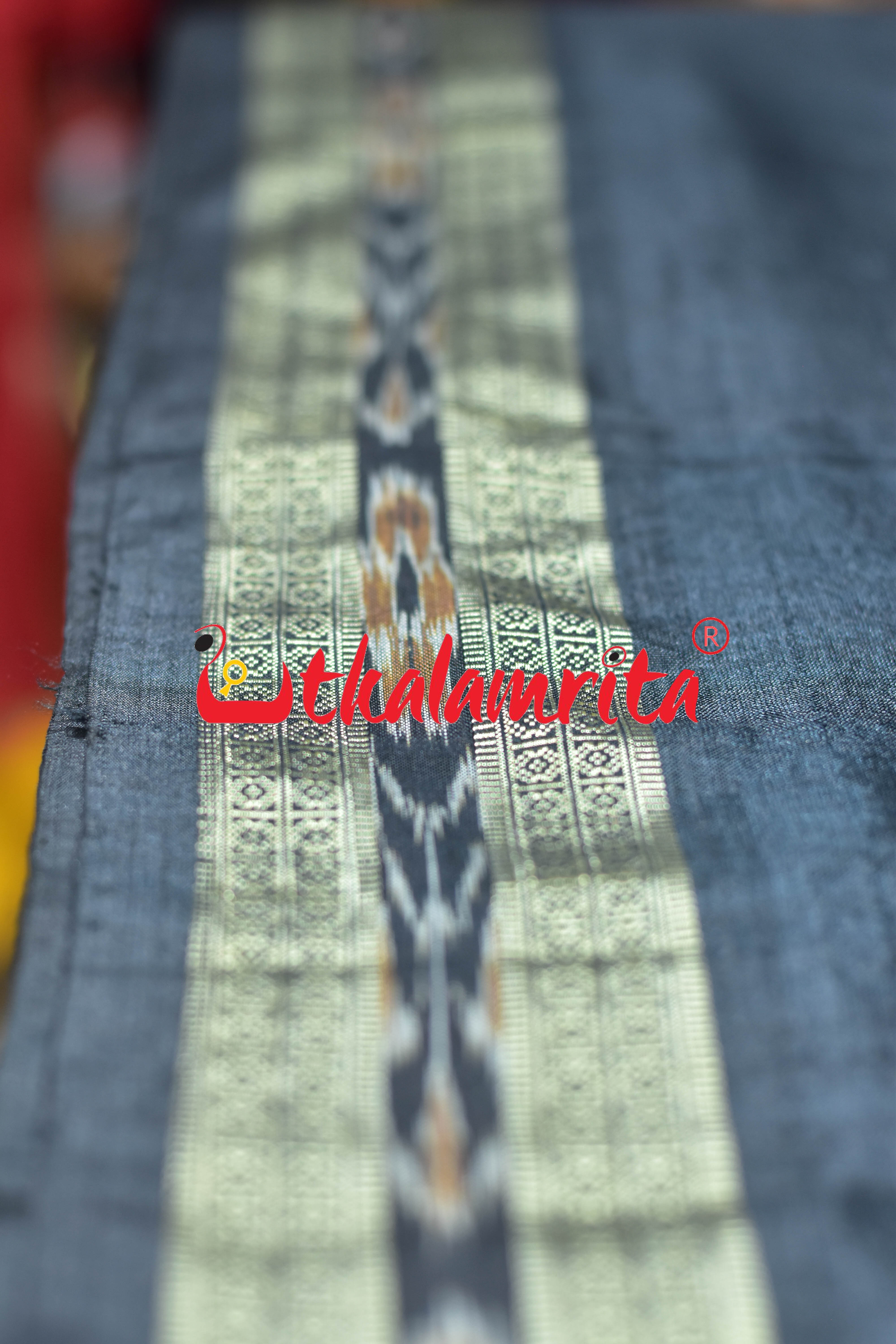Black Phula Bandha Silk (Fabric)