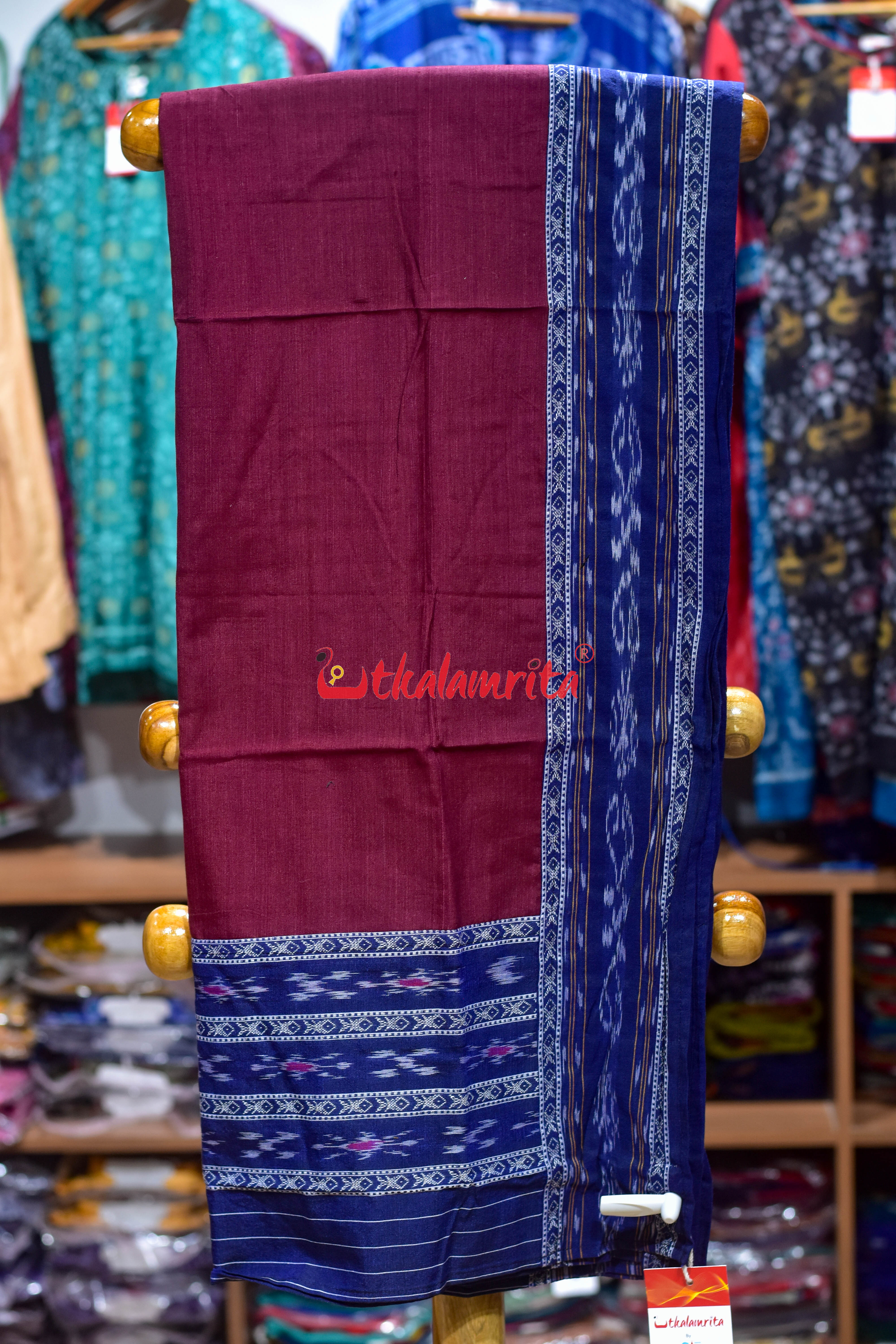 Blue Maroon Pasapali Long Flower Dress Set