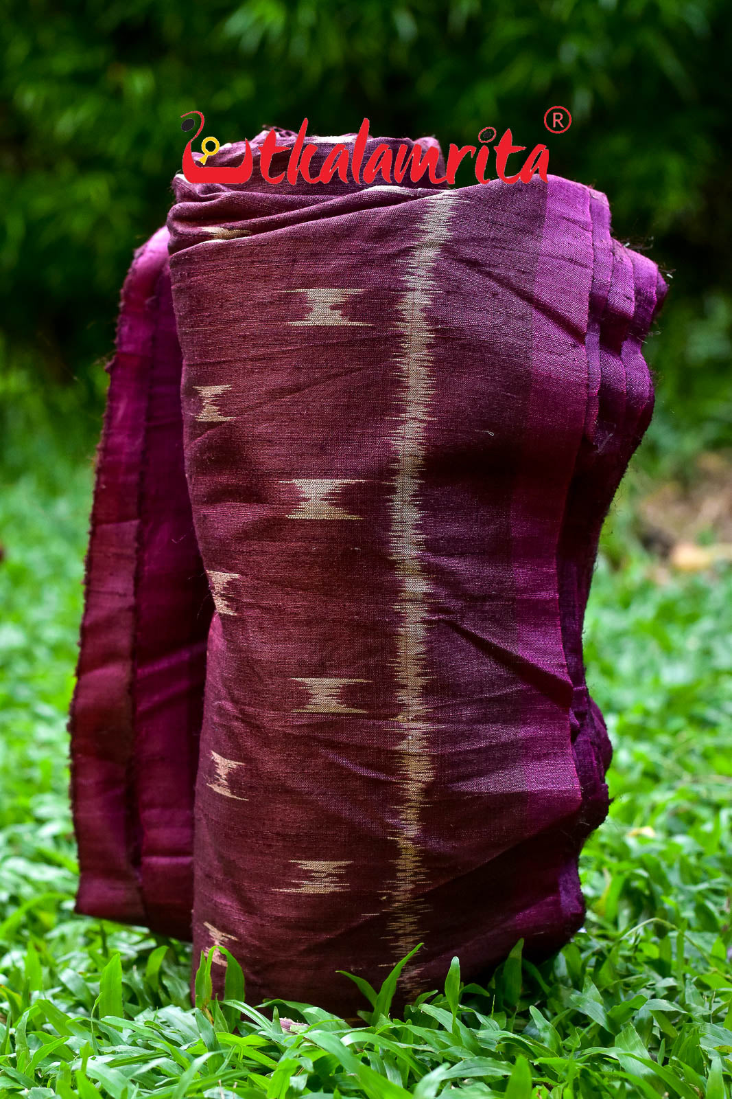 Body Ikat Wine Color Tussar (Fabric)