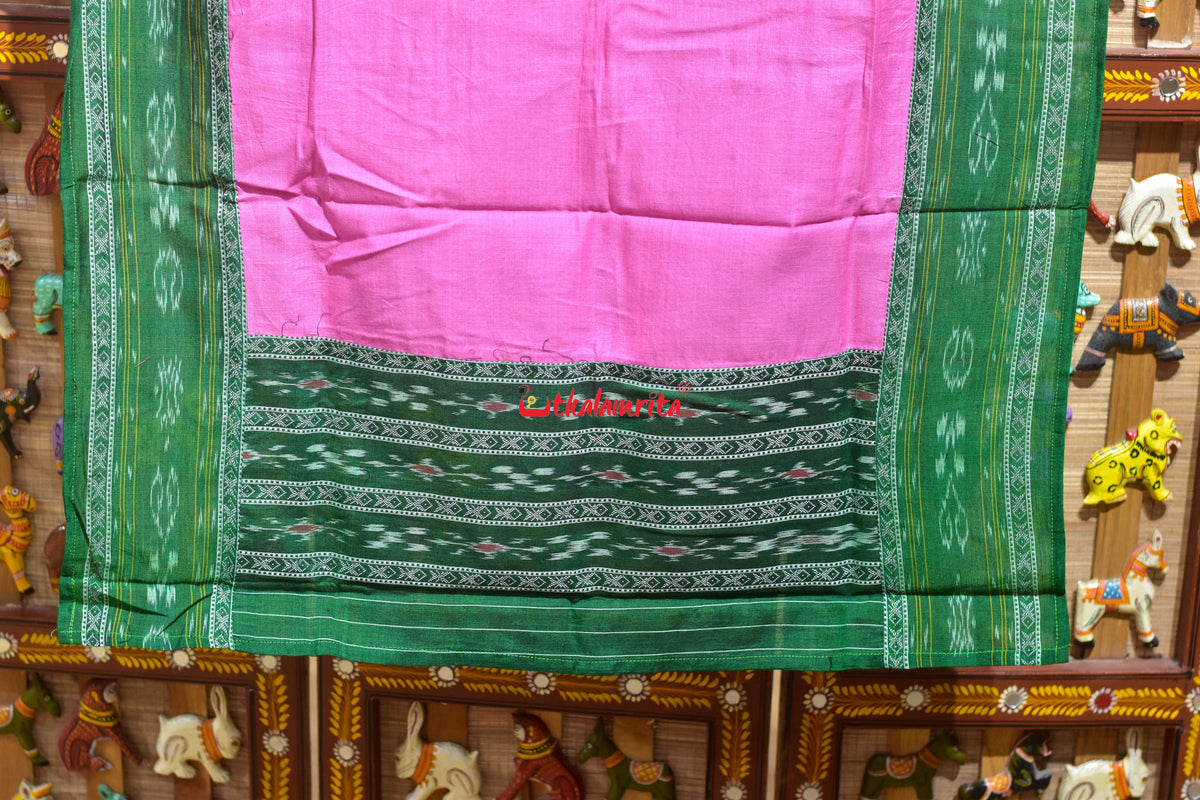 Green Pink Middle Pasapali Flower Ikat Dress Set