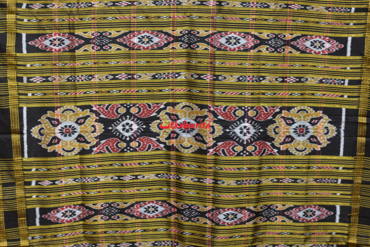 Grey Border Pasapali Nabakothi Khandua Silk Saree