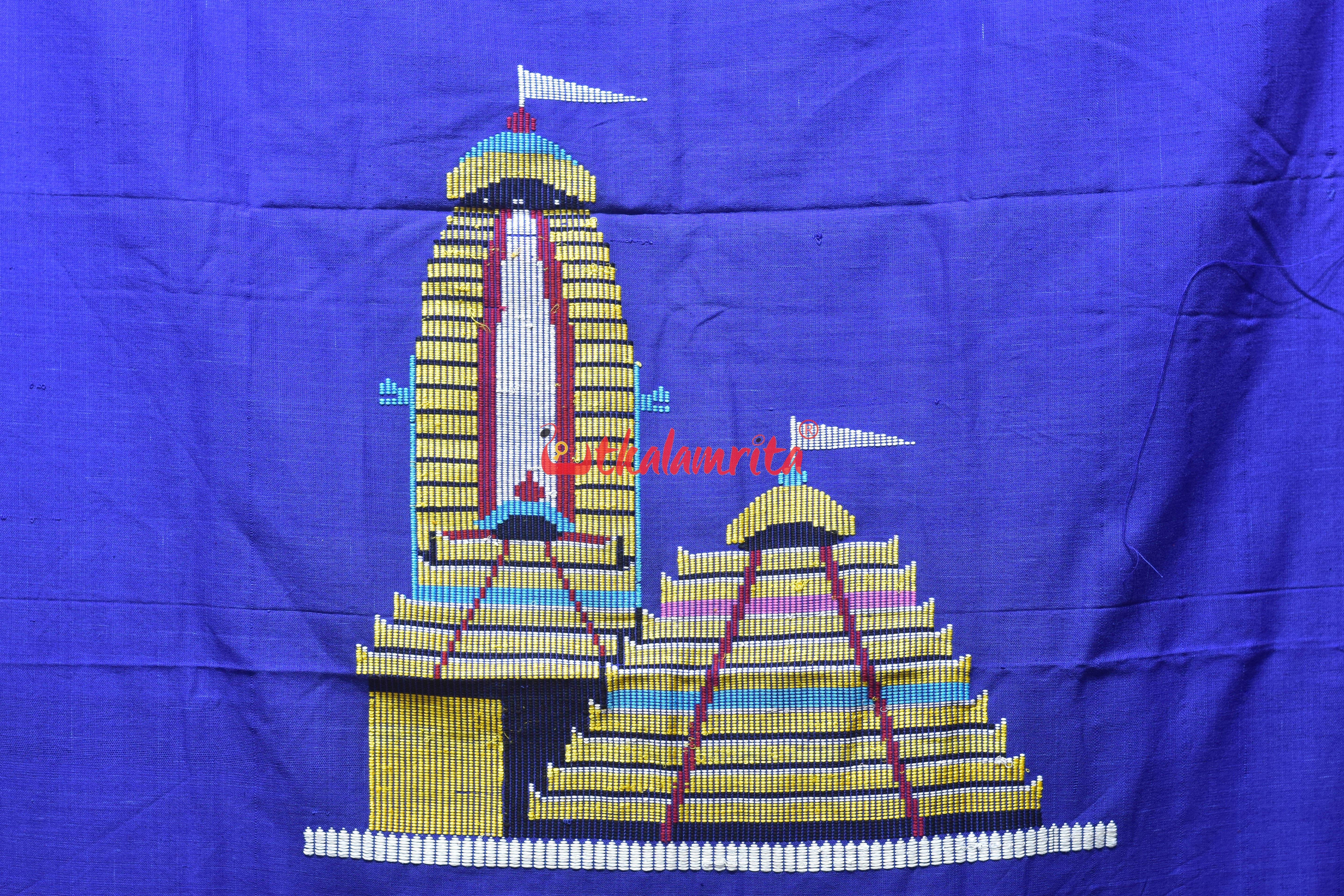 Blue Sri Mandira Dhalapathar (Curtain)
