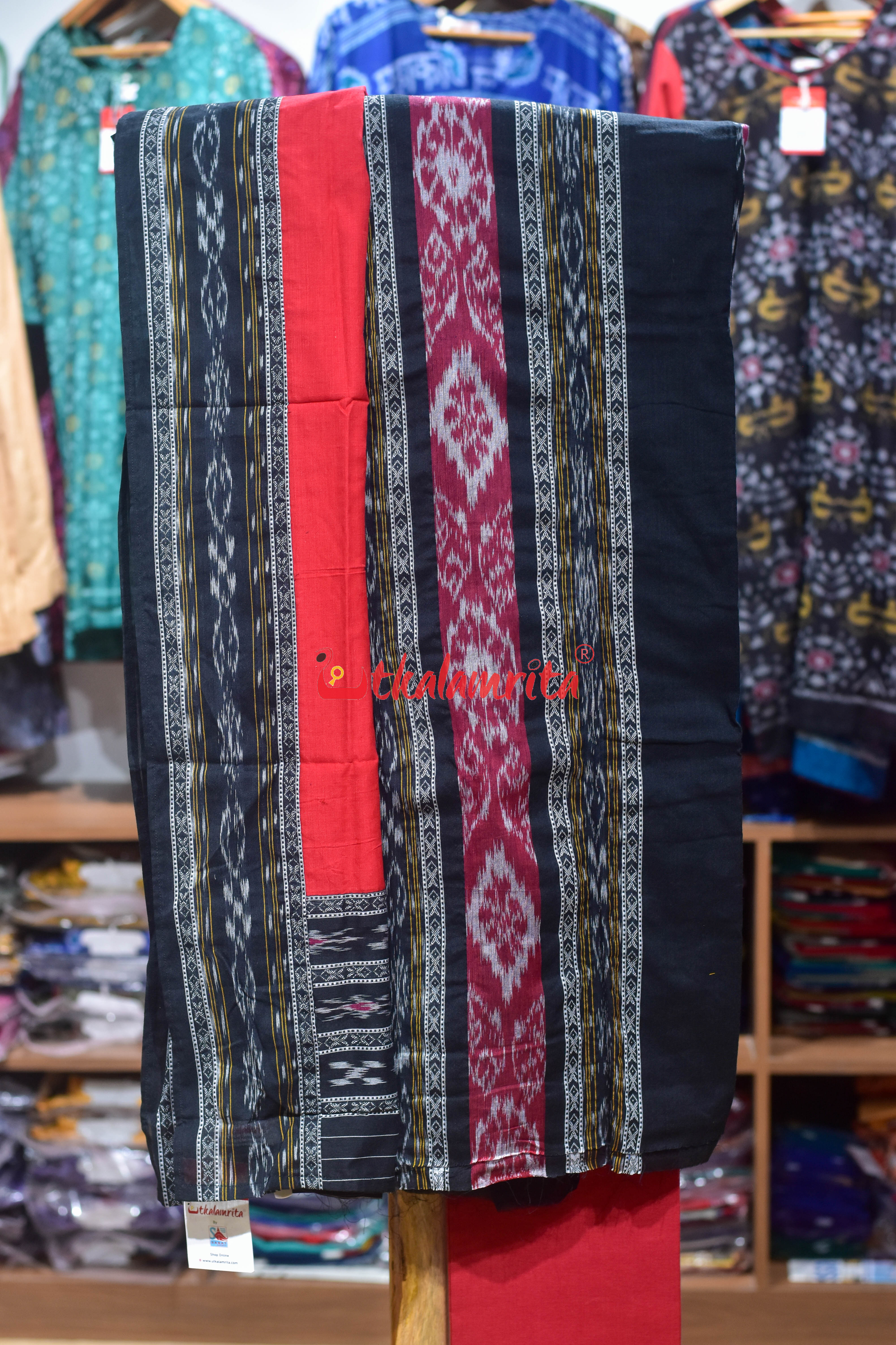 Black Middle Design Kadha Pasapali Dress Set