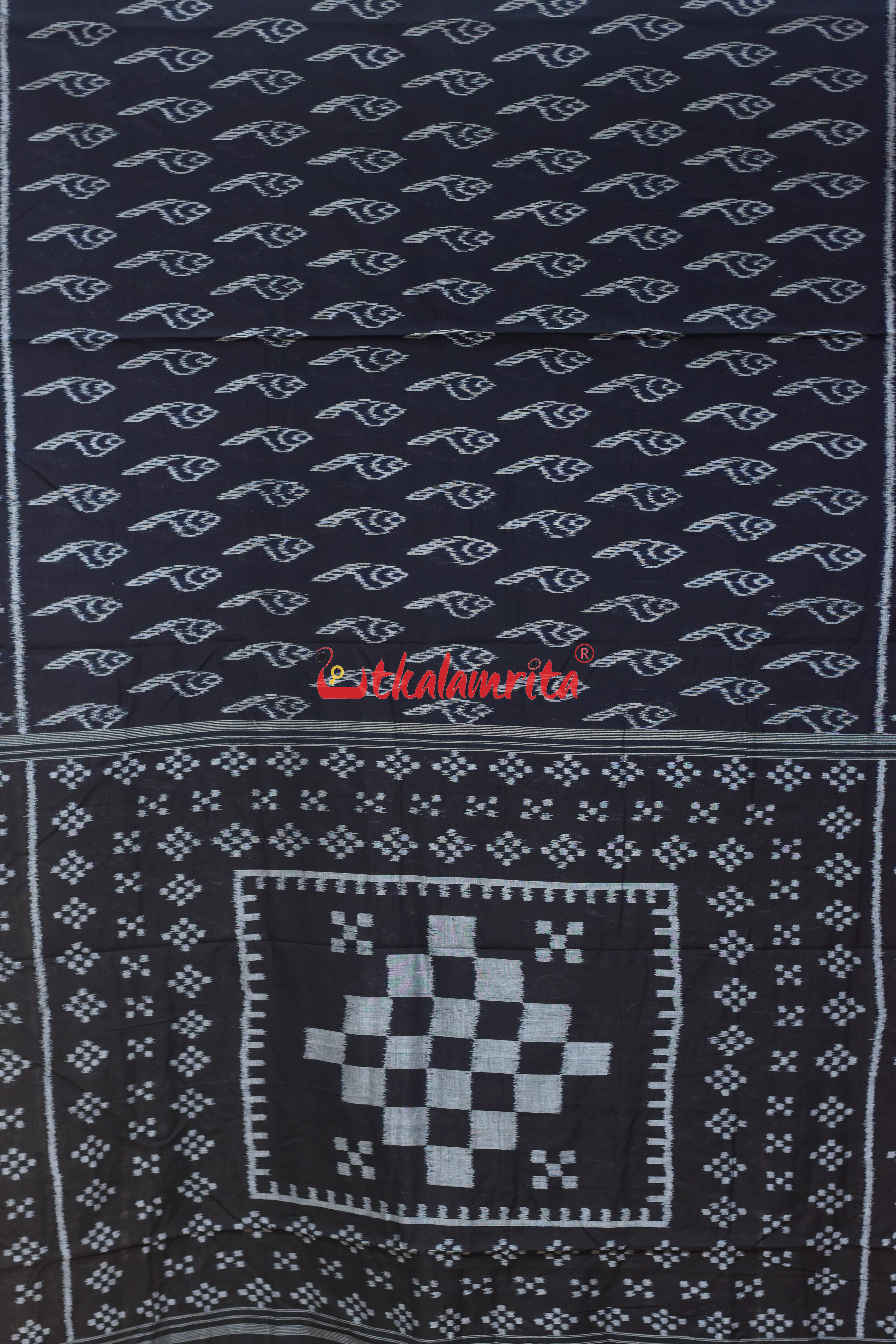 Black Body Sankha Khandua Cotton Saree