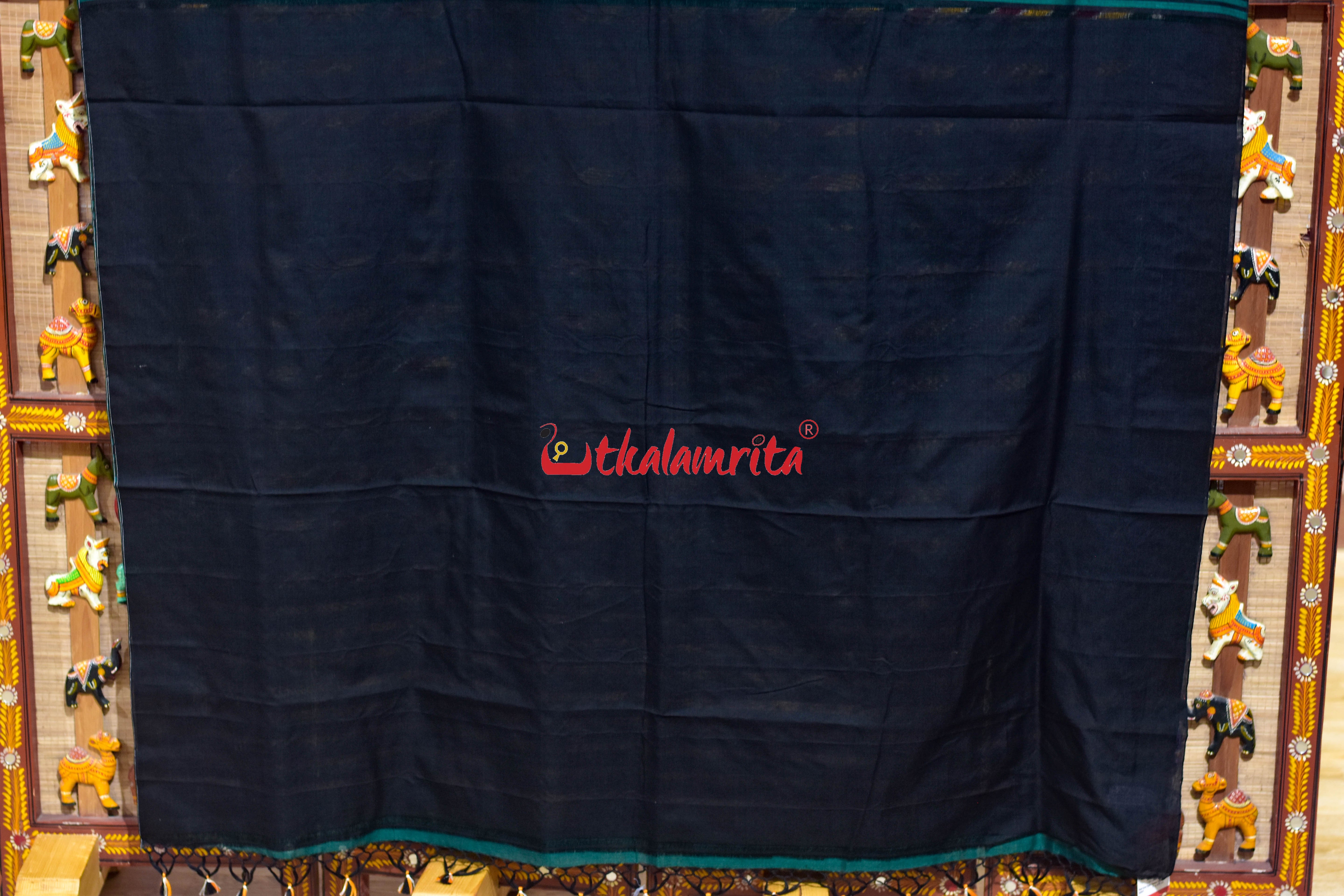 Black Green Thikiri Khandua Cotton Saree