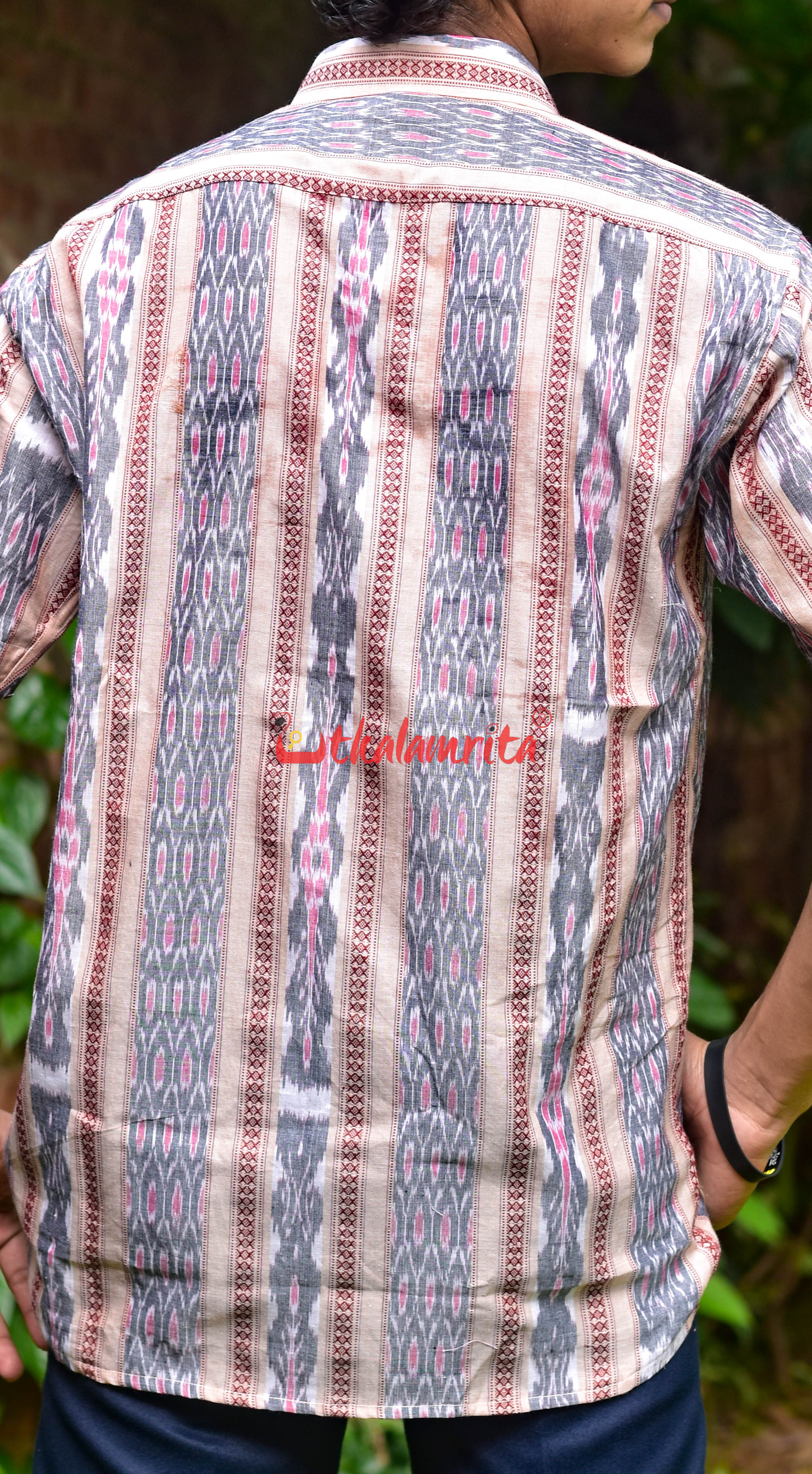 Chandan Emerald Ikat (Mens' Half Shirt)