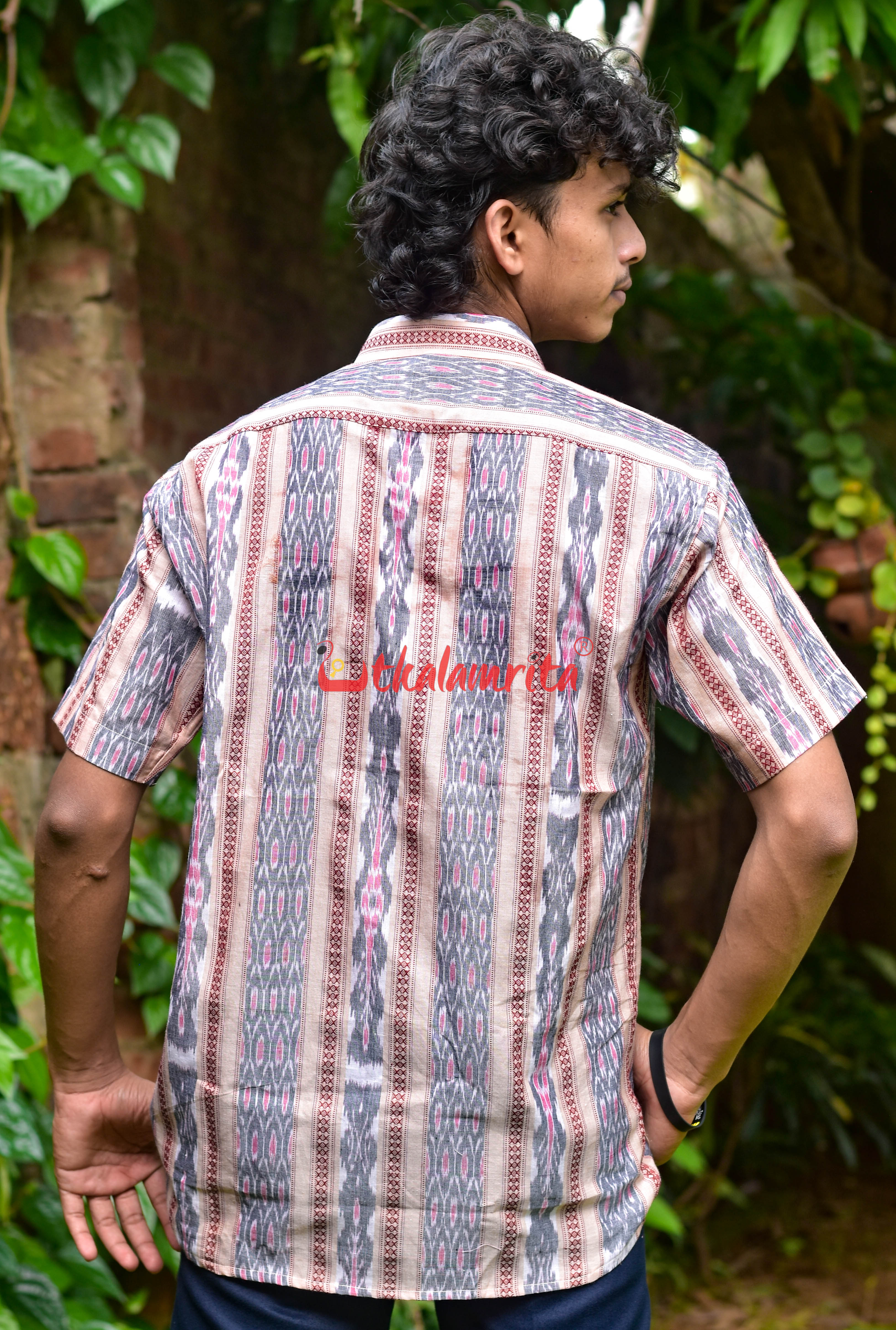 Chandan Emerald Ikat (Mens' Half Shirt)