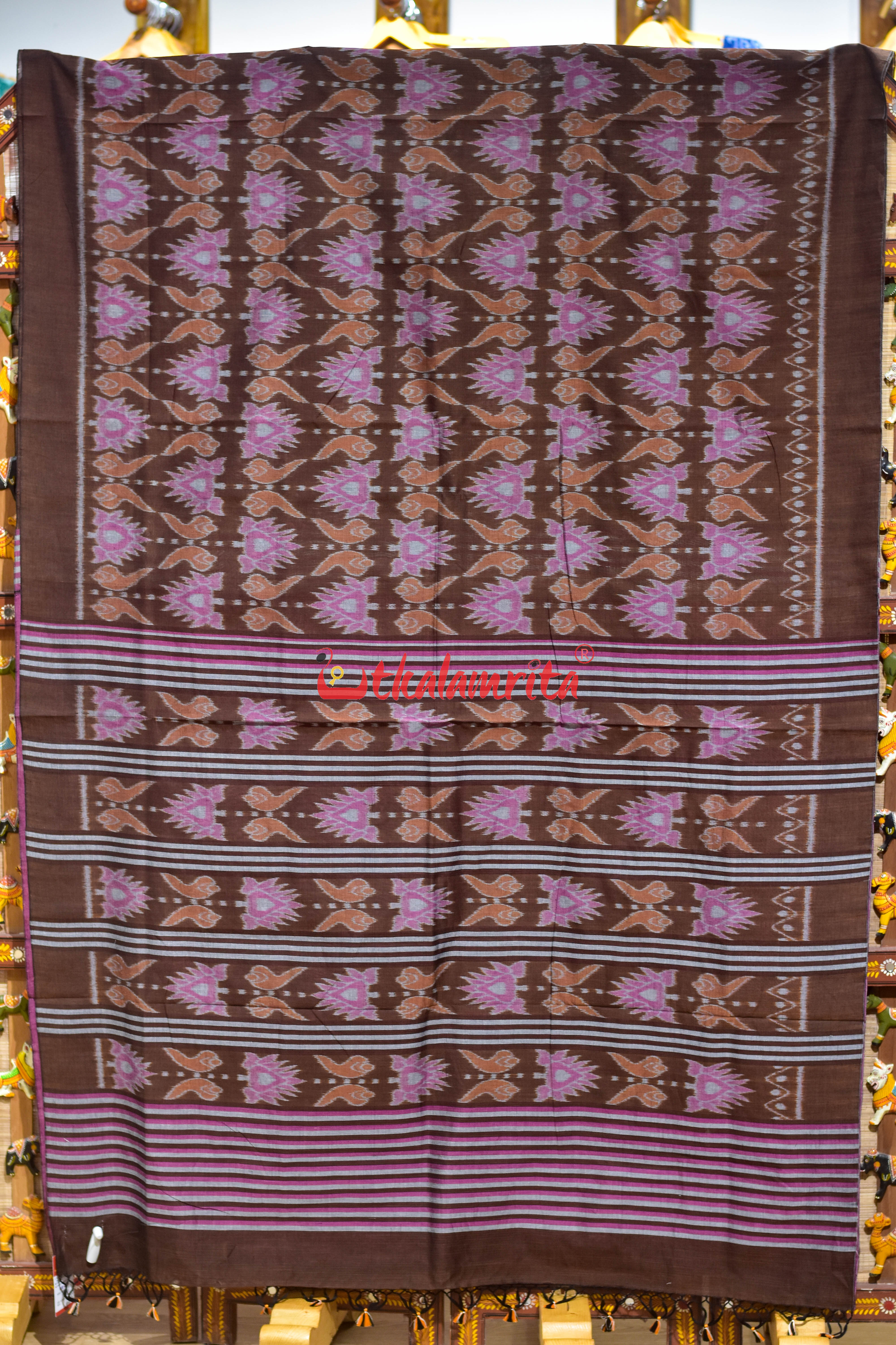 Coffee Jodi Sankha Khandua Cotton Saree