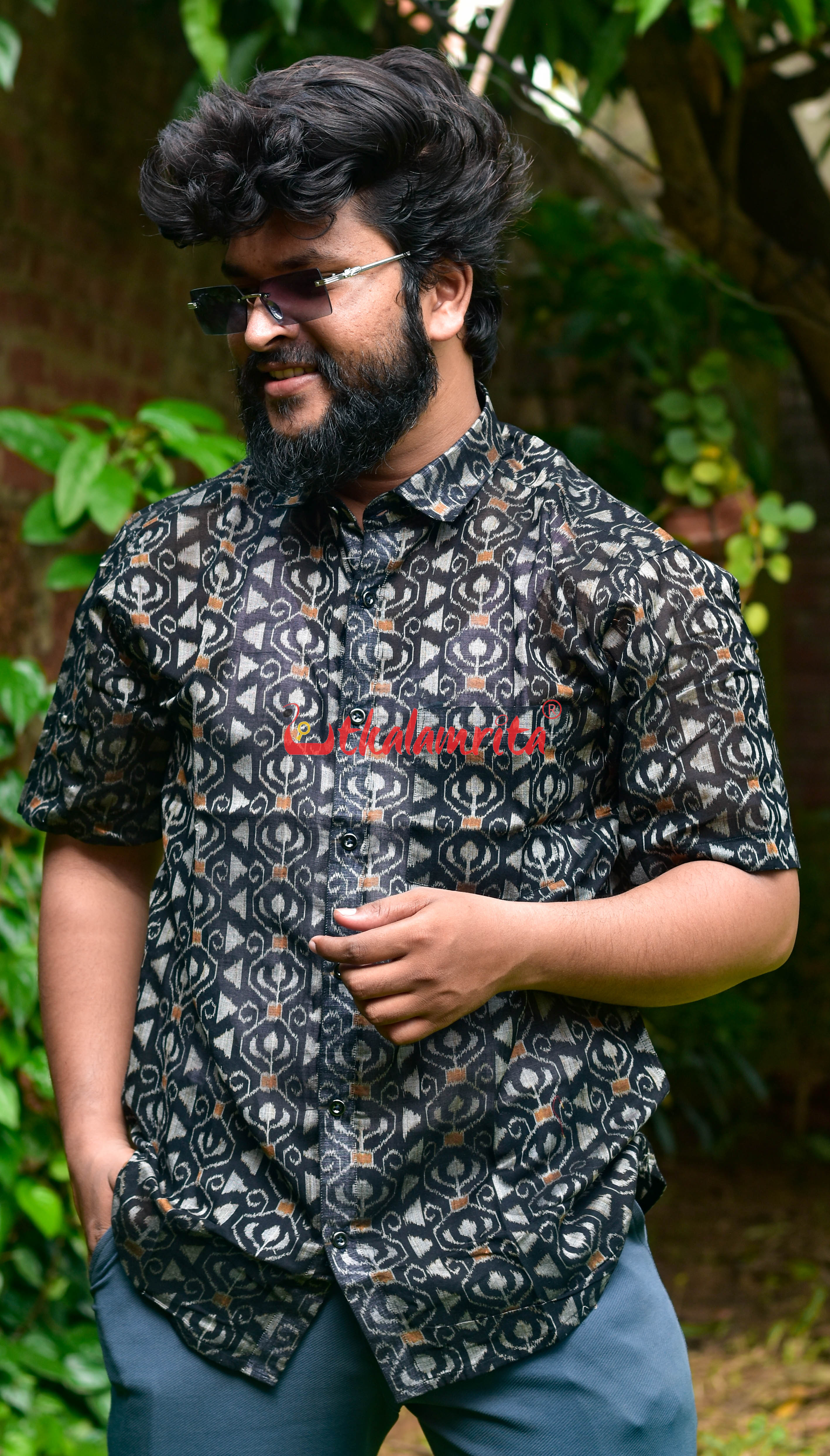 Black Phuldani (Mens' Half Shirt)