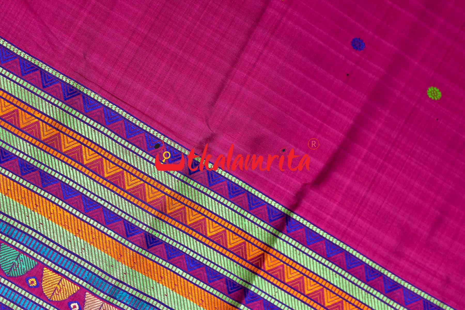 Magenta Dongria Silk Saree